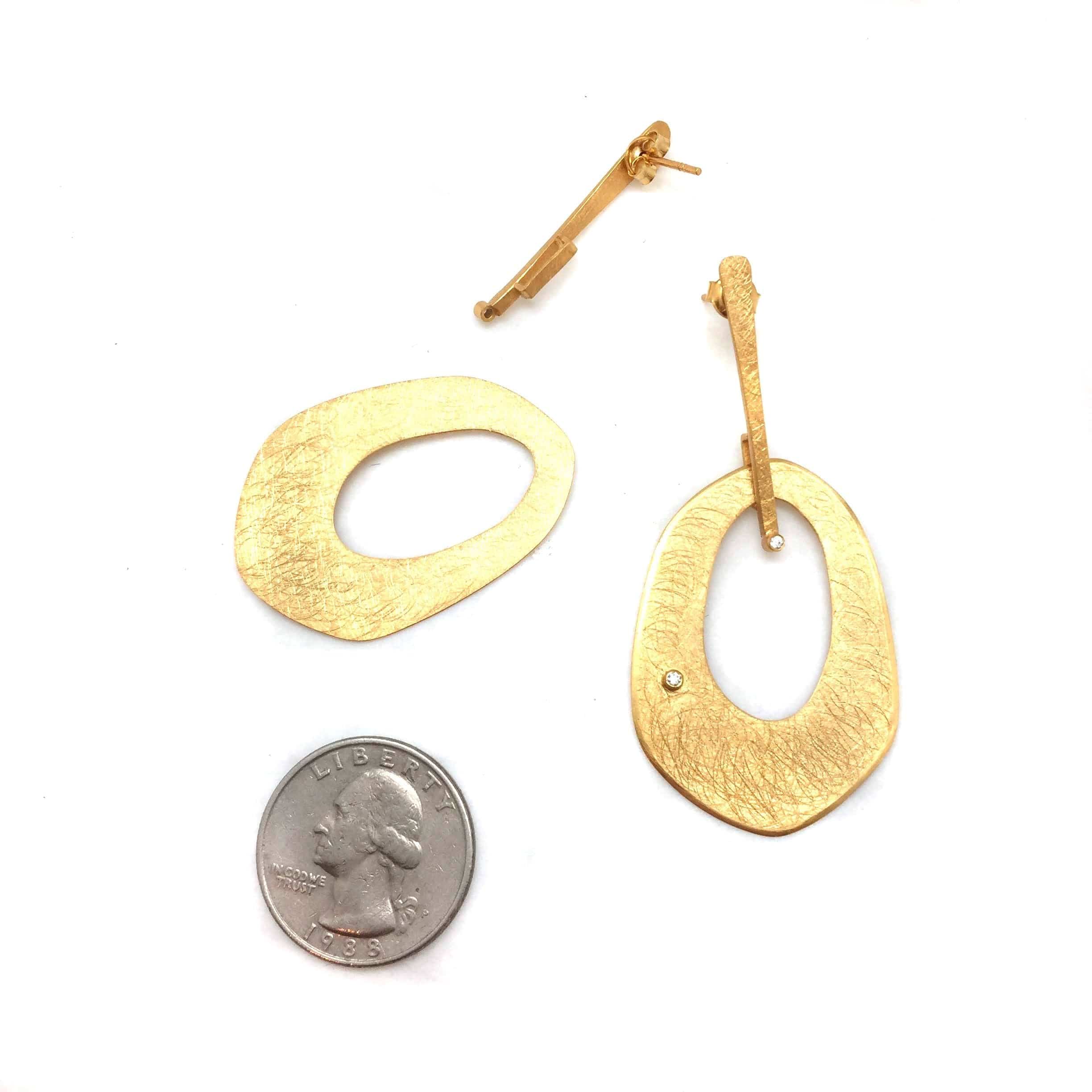 Adjustable Drop Earrings - Gold - Image 3