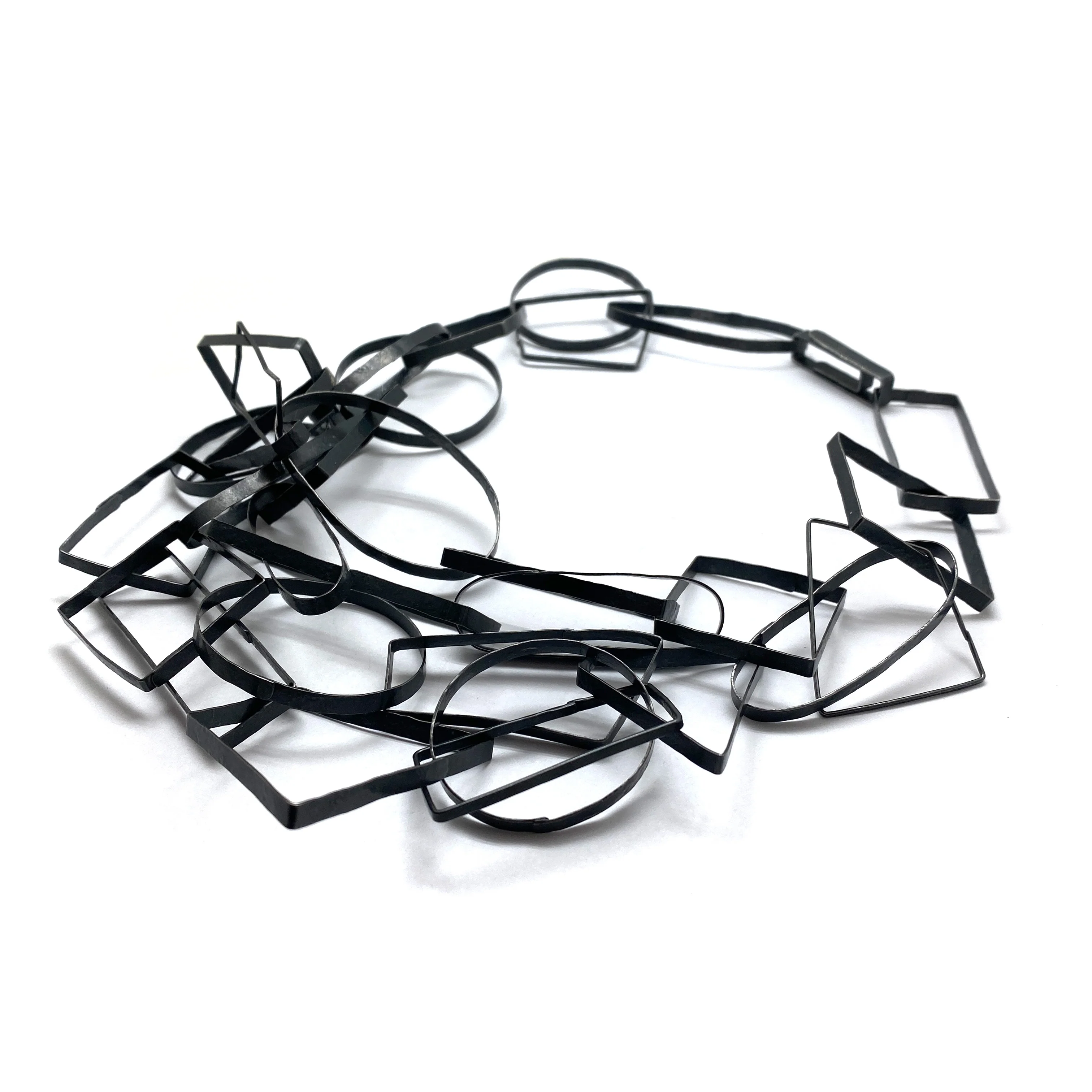 Black Geometric Bundle Necklace - Image 3