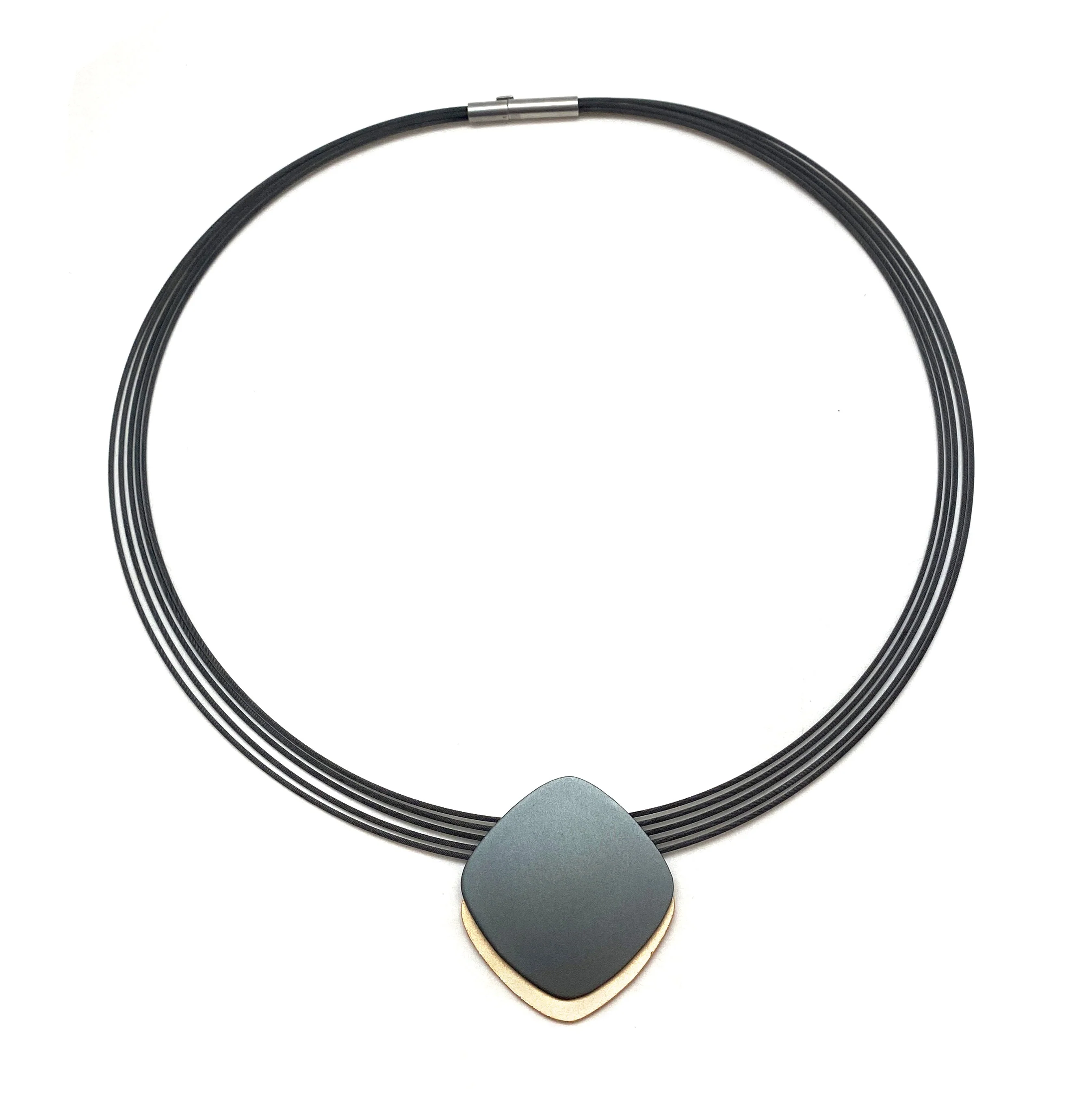 Double Sided Champagne and Black Diamond Necklace - Image 3