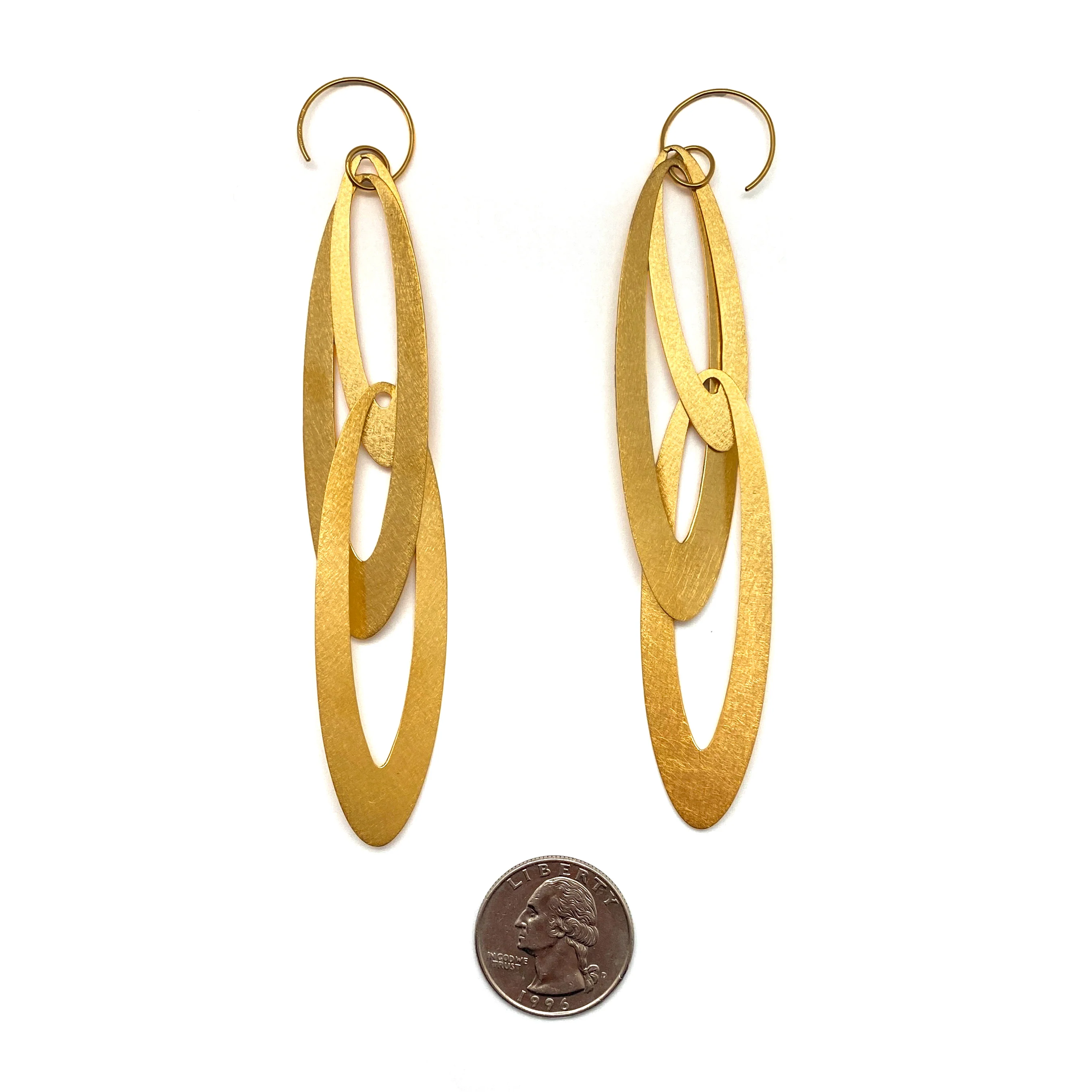Elongated Oval Statement Earrings - Image 3