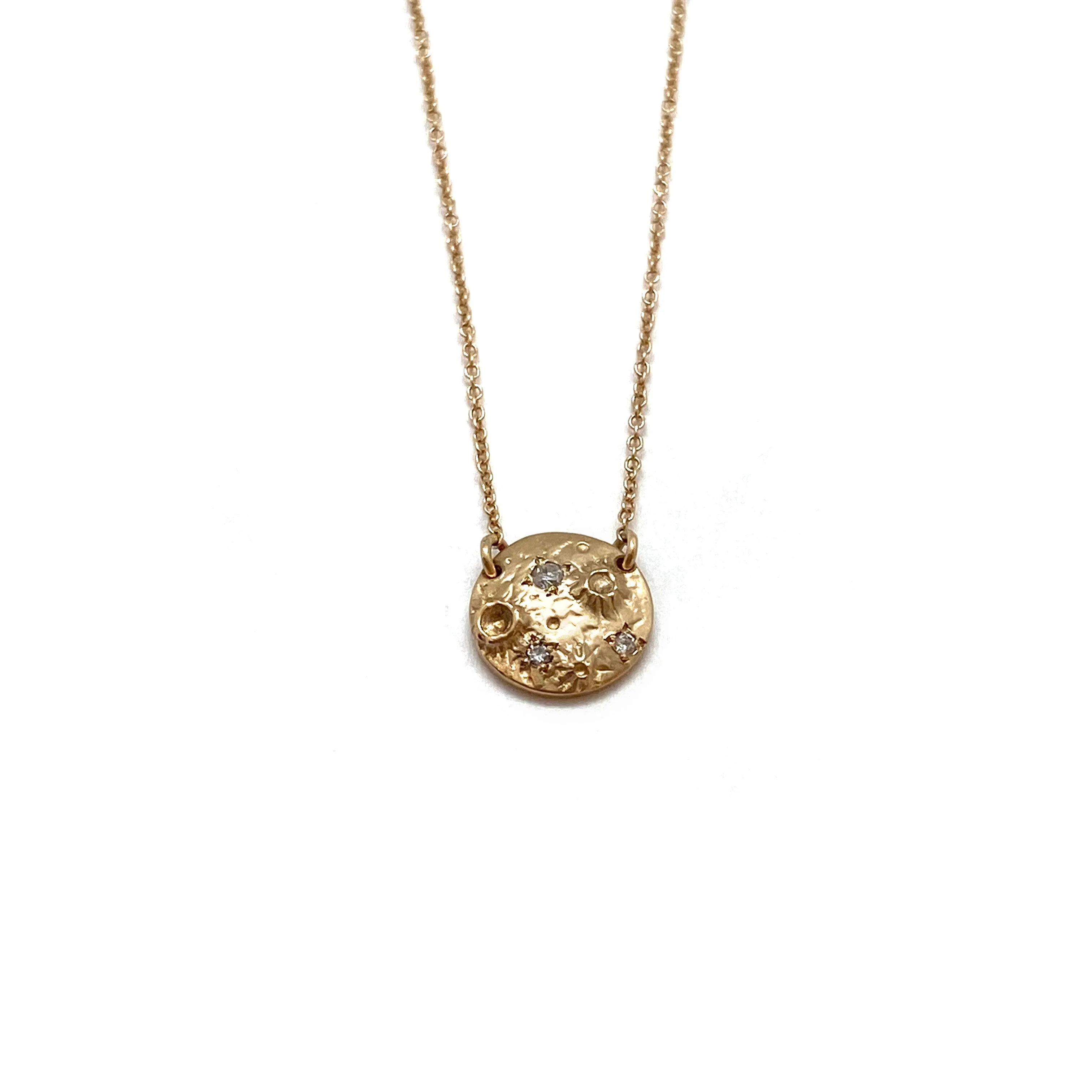 Full Moon Gold & Diamond Pendant - Image 4