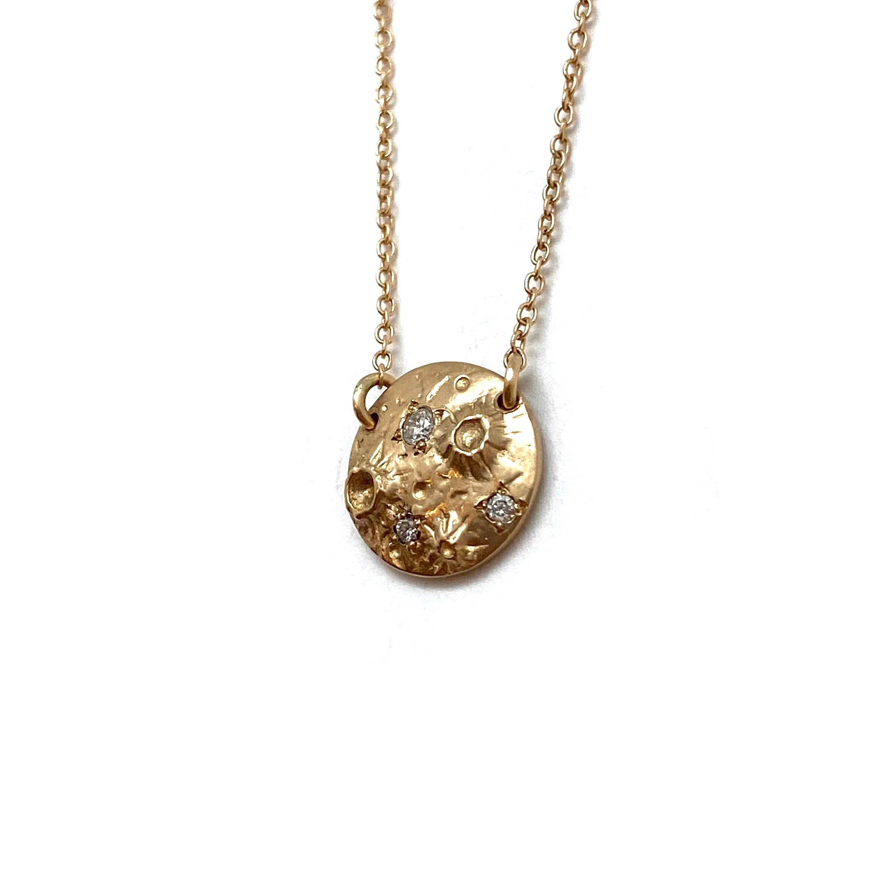 Full Moon Gold & Diamond Pendant - Image 5