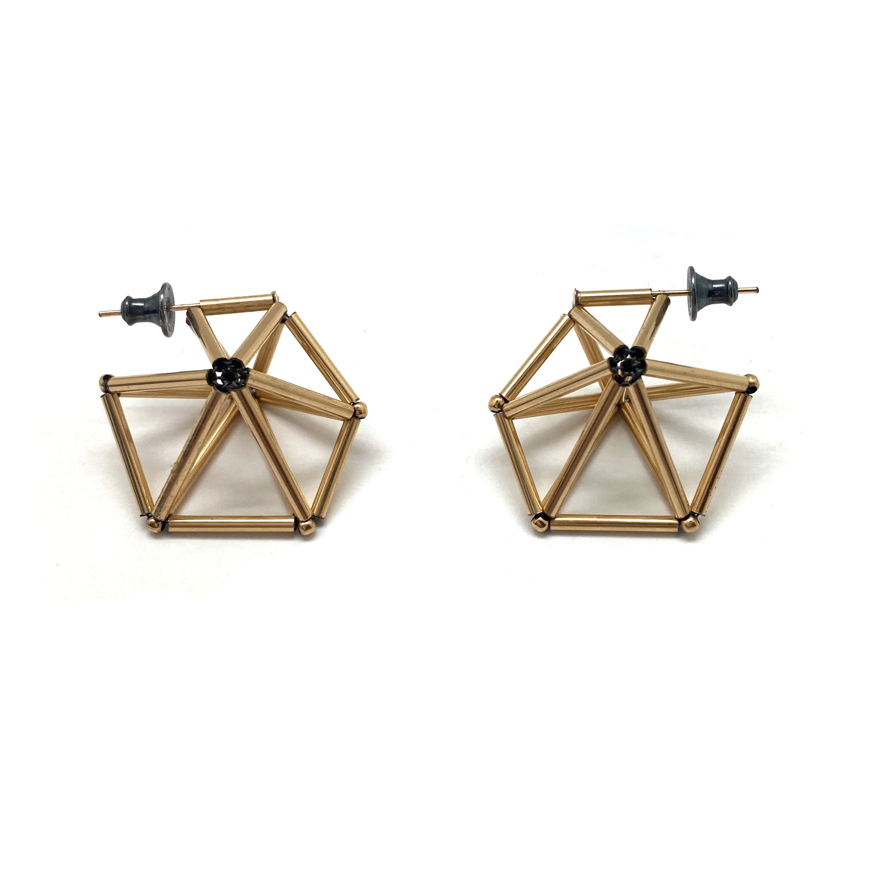 Geometric Gold Earrings - Image 3