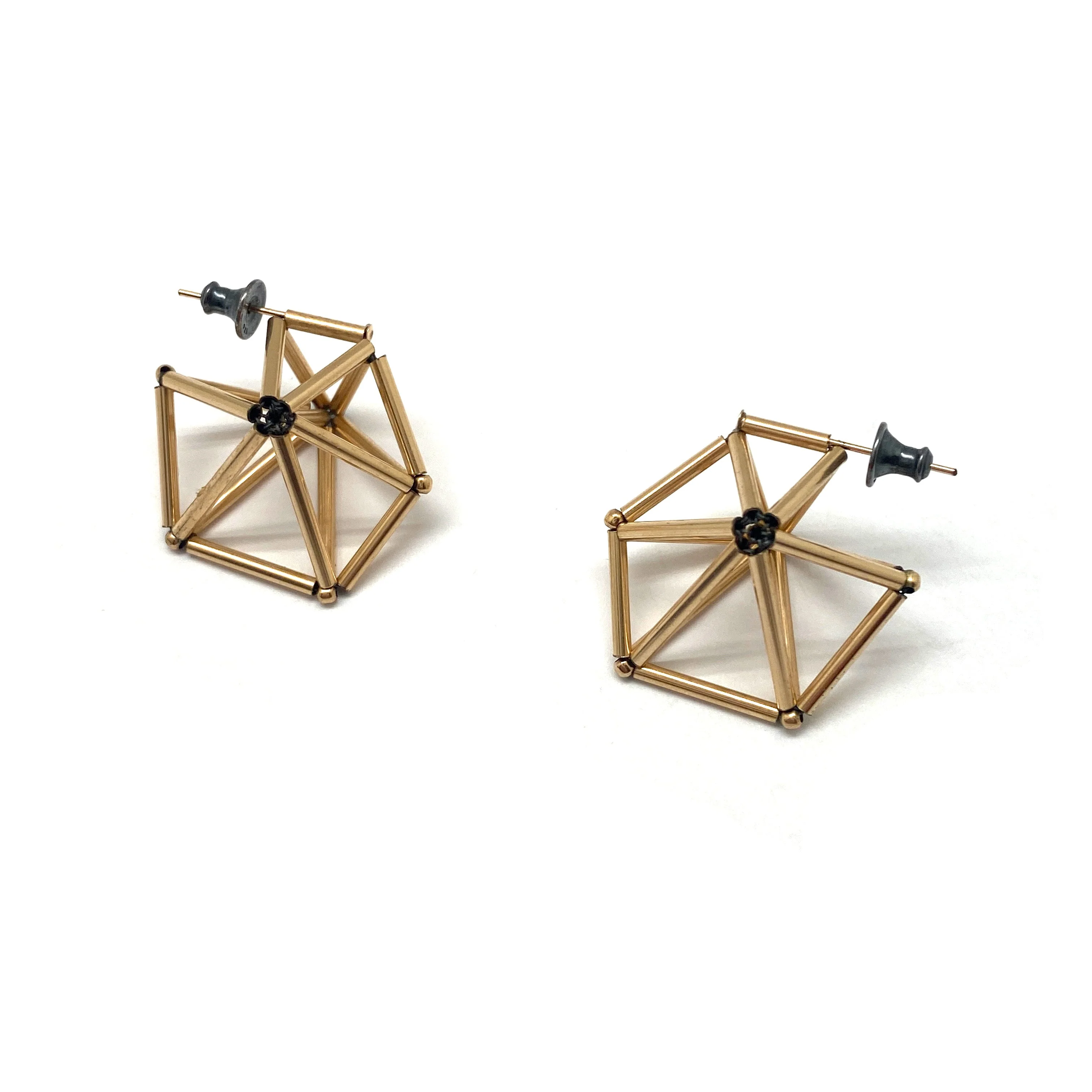 Geometric Gold Earrings - Image 4