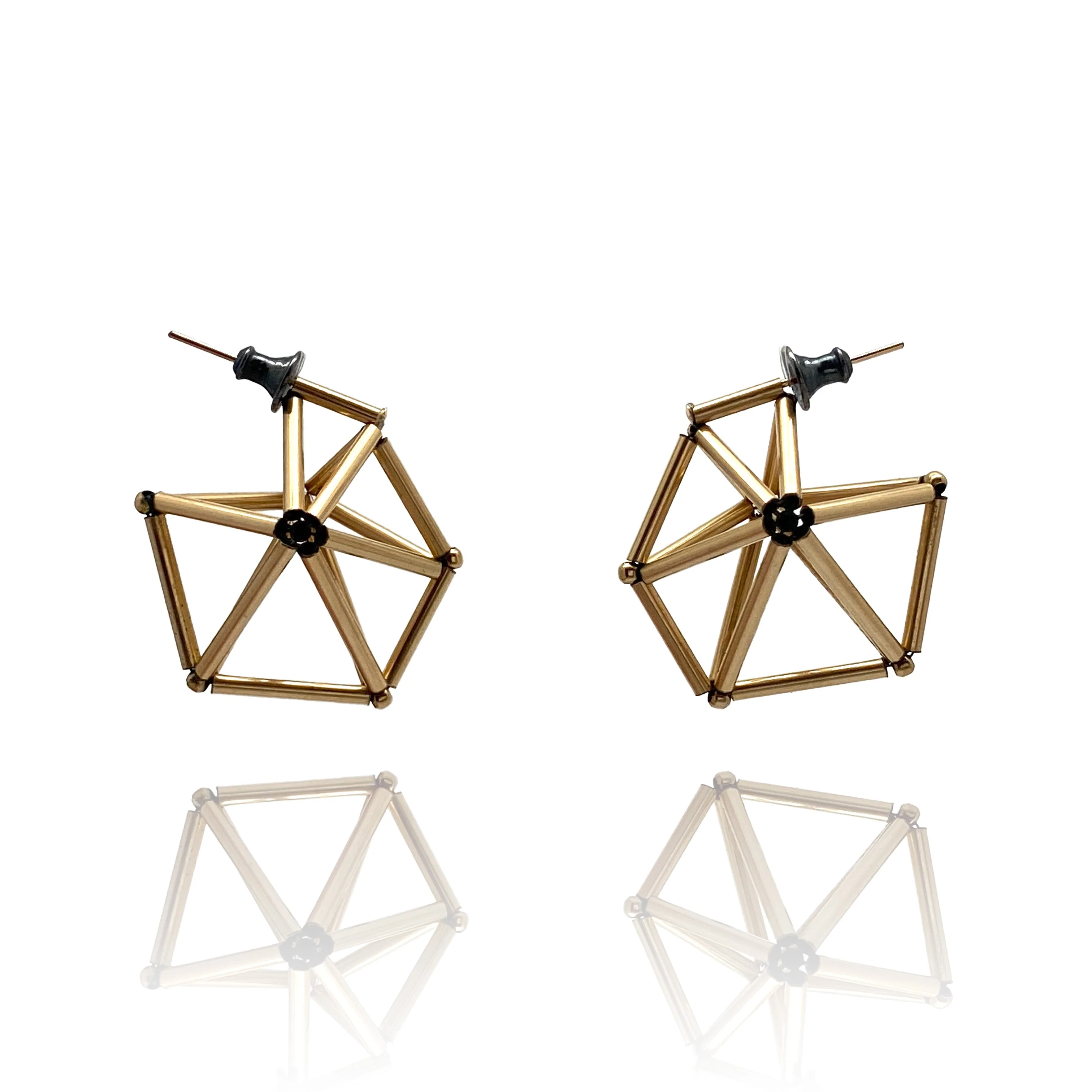 Geometric Gold Earrings - Image 5