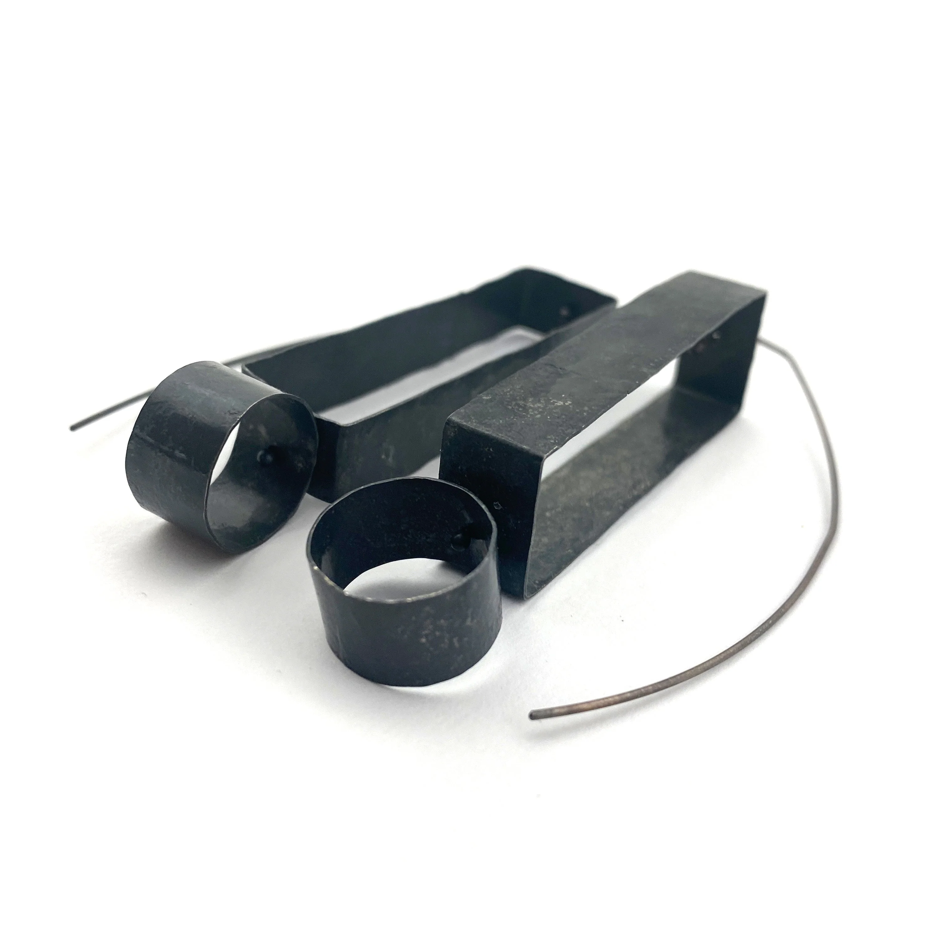 Geometric Oxidized Silver Earrings - Image 10