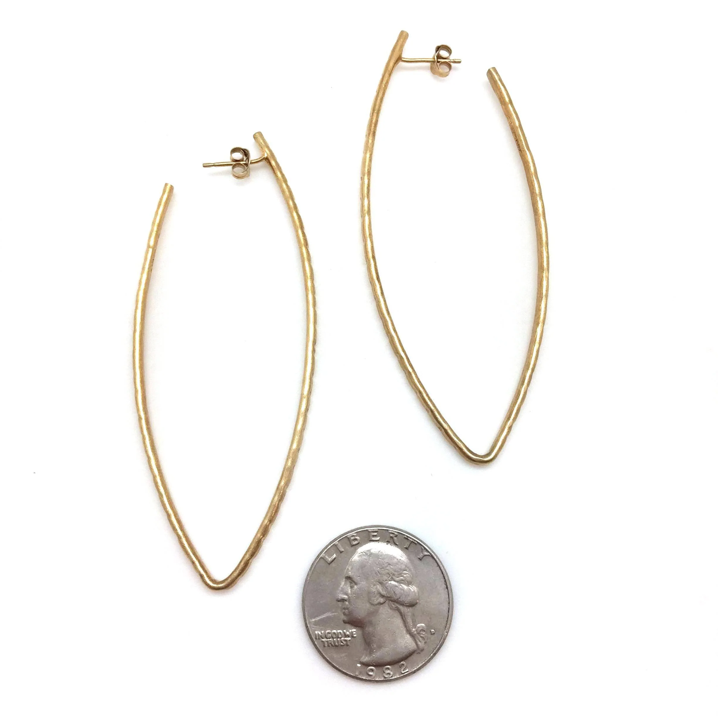 Gold Ellipse Earrings - Image 3