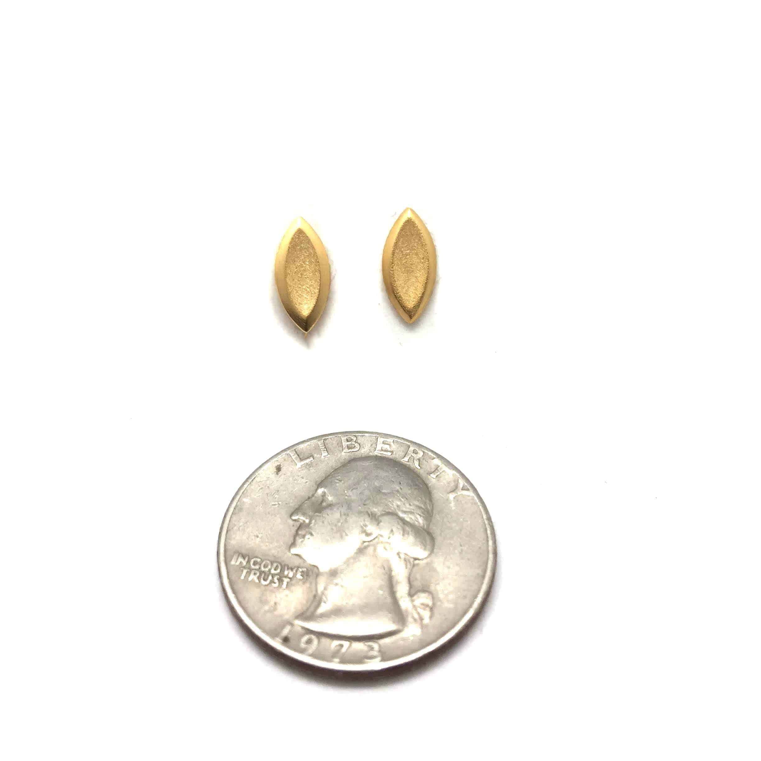 Gold Marquise Studs - Image 3