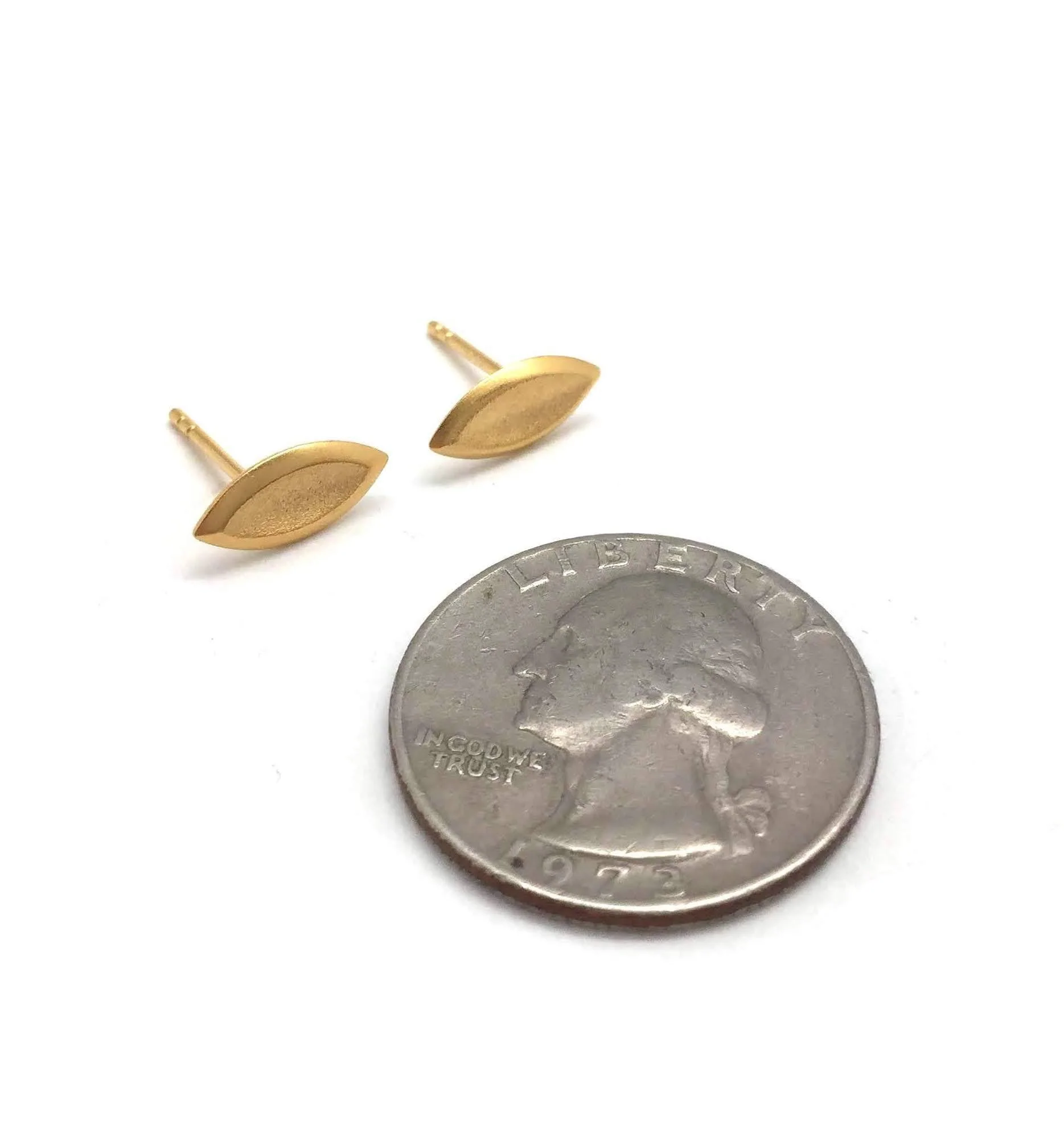 Gold Marquise Studs - Image 4