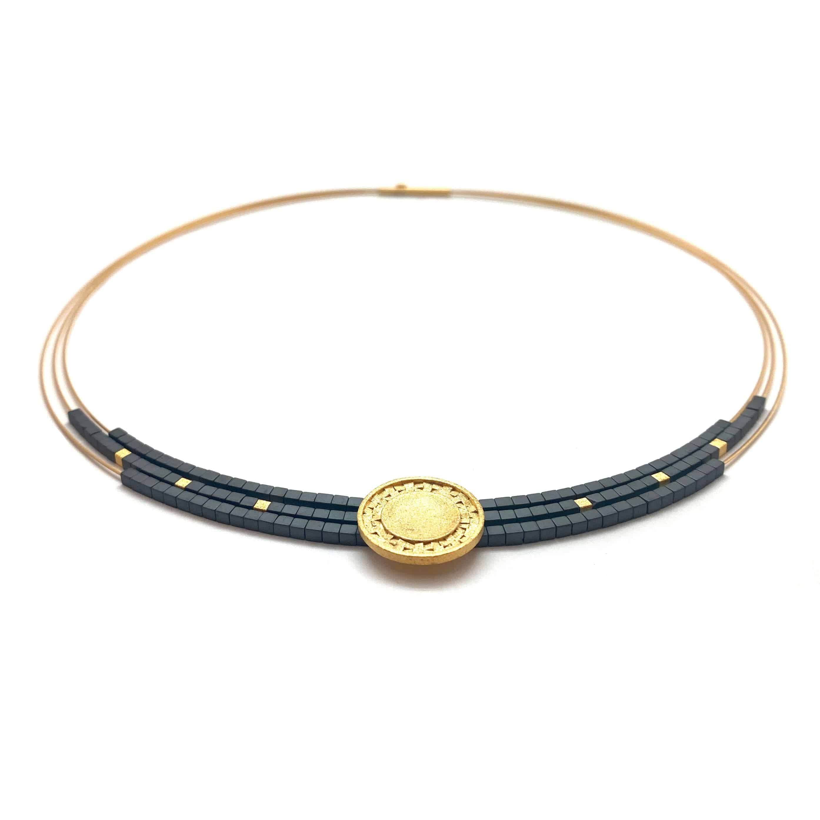 Hematite Collar Necklace - Dark Grey - Image 3