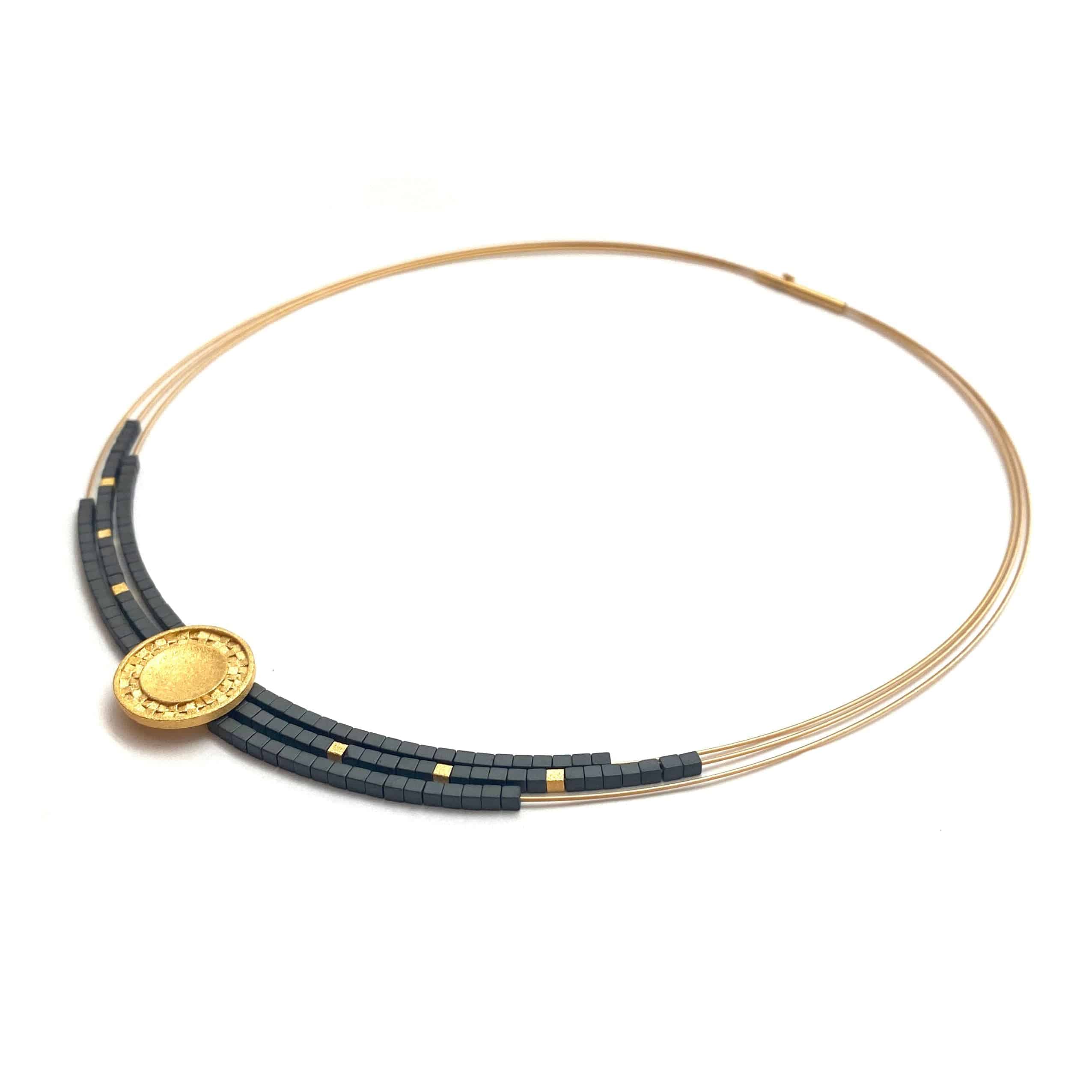 Hematite Collar Necklace - Dark Grey - Image 4