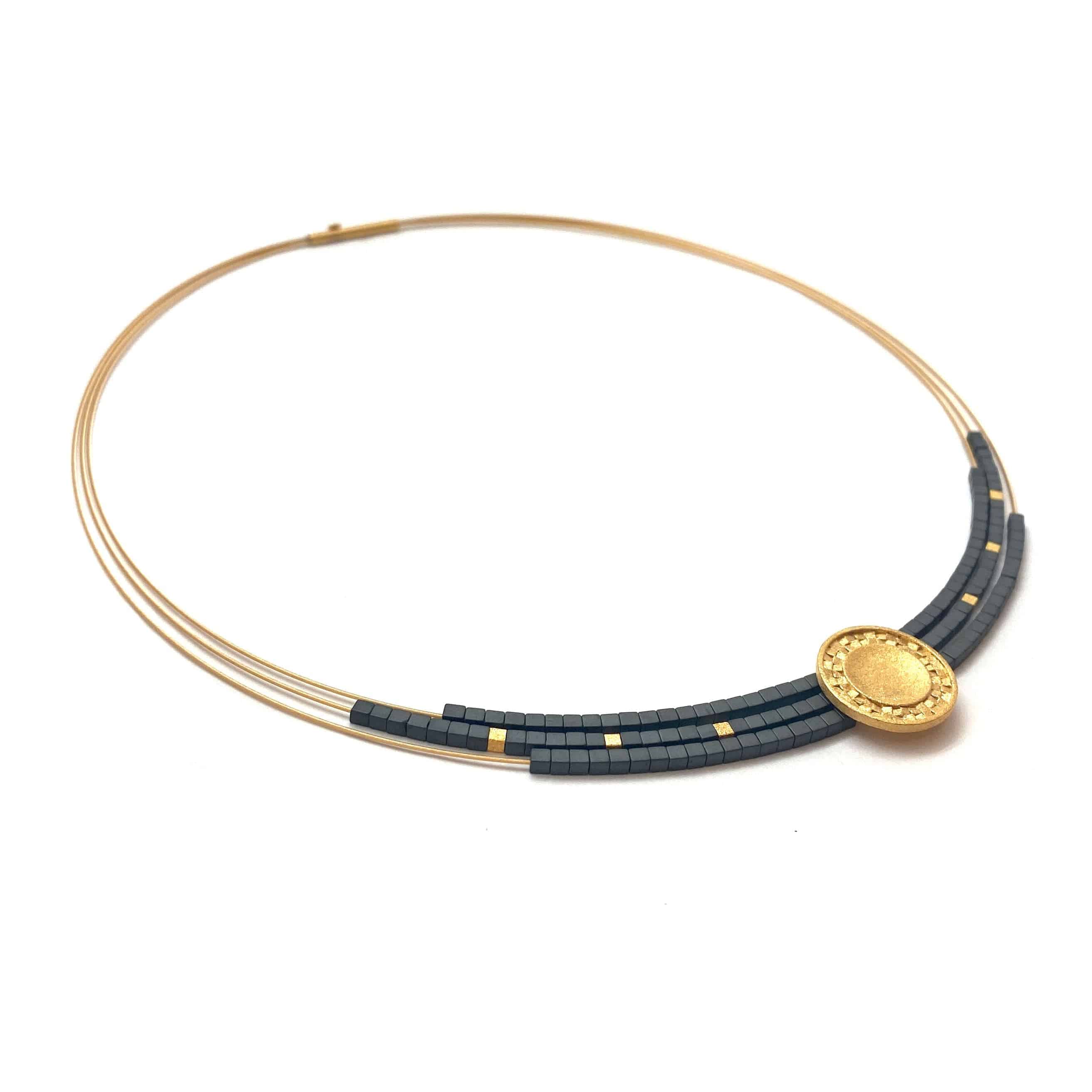 Hematite Collar Necklace - Dark Grey - Image 5