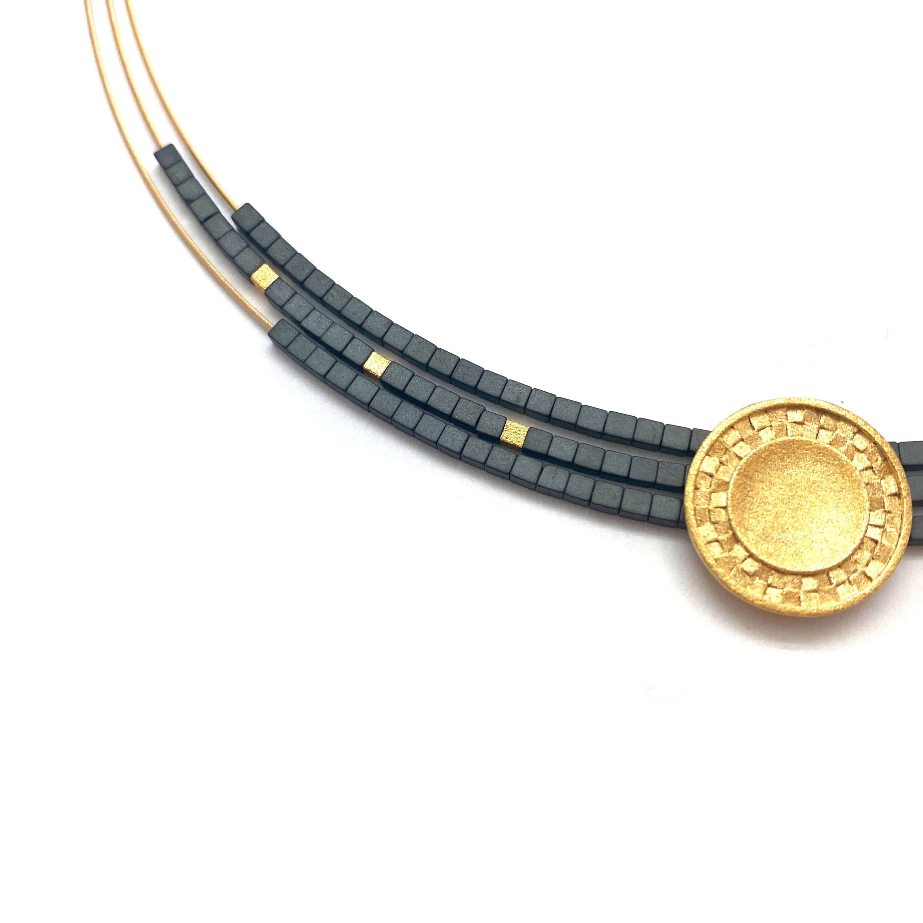 Hematite Collar Necklace - Dark Grey - Image 6