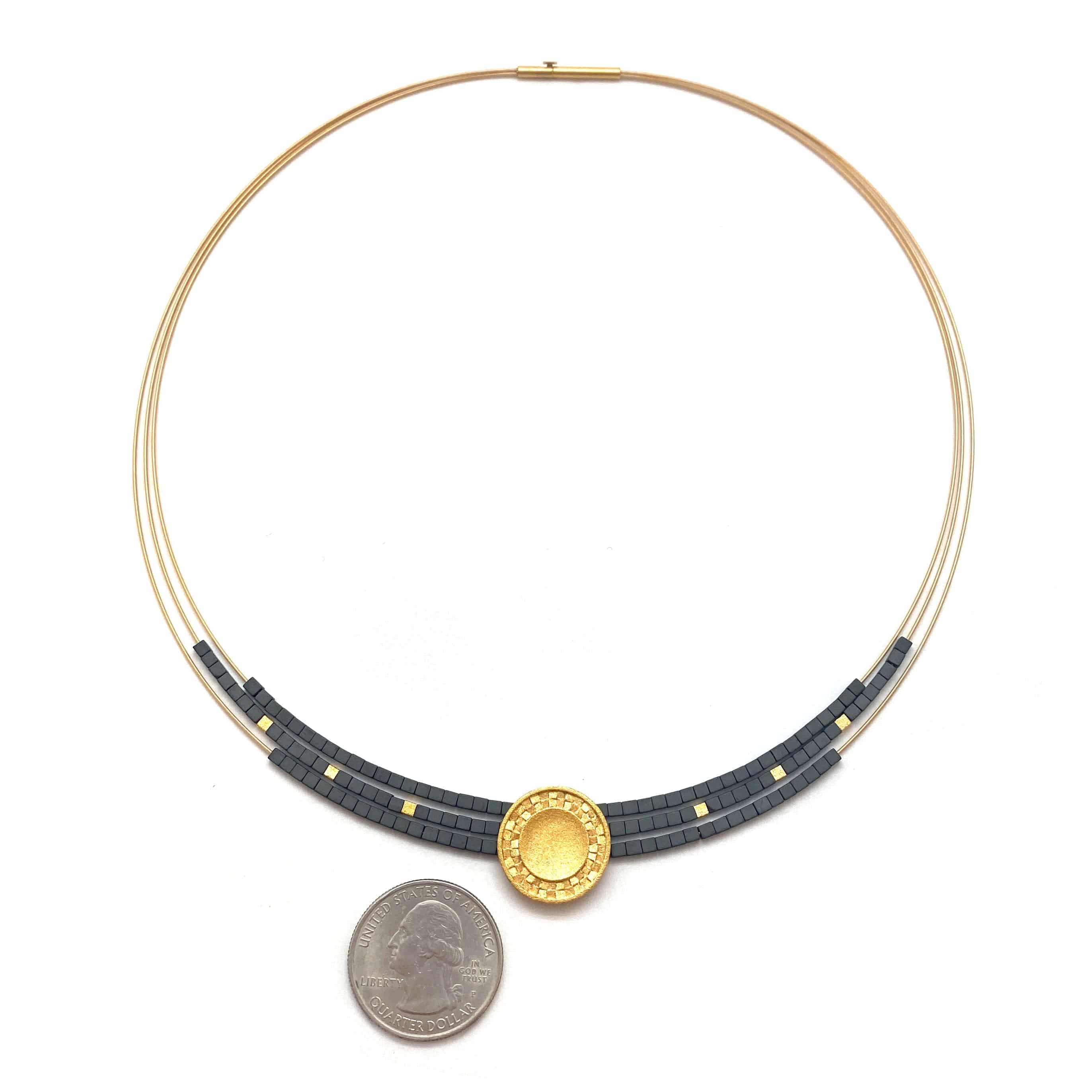 Hematite Collar Necklace - Dark Grey - Image 8