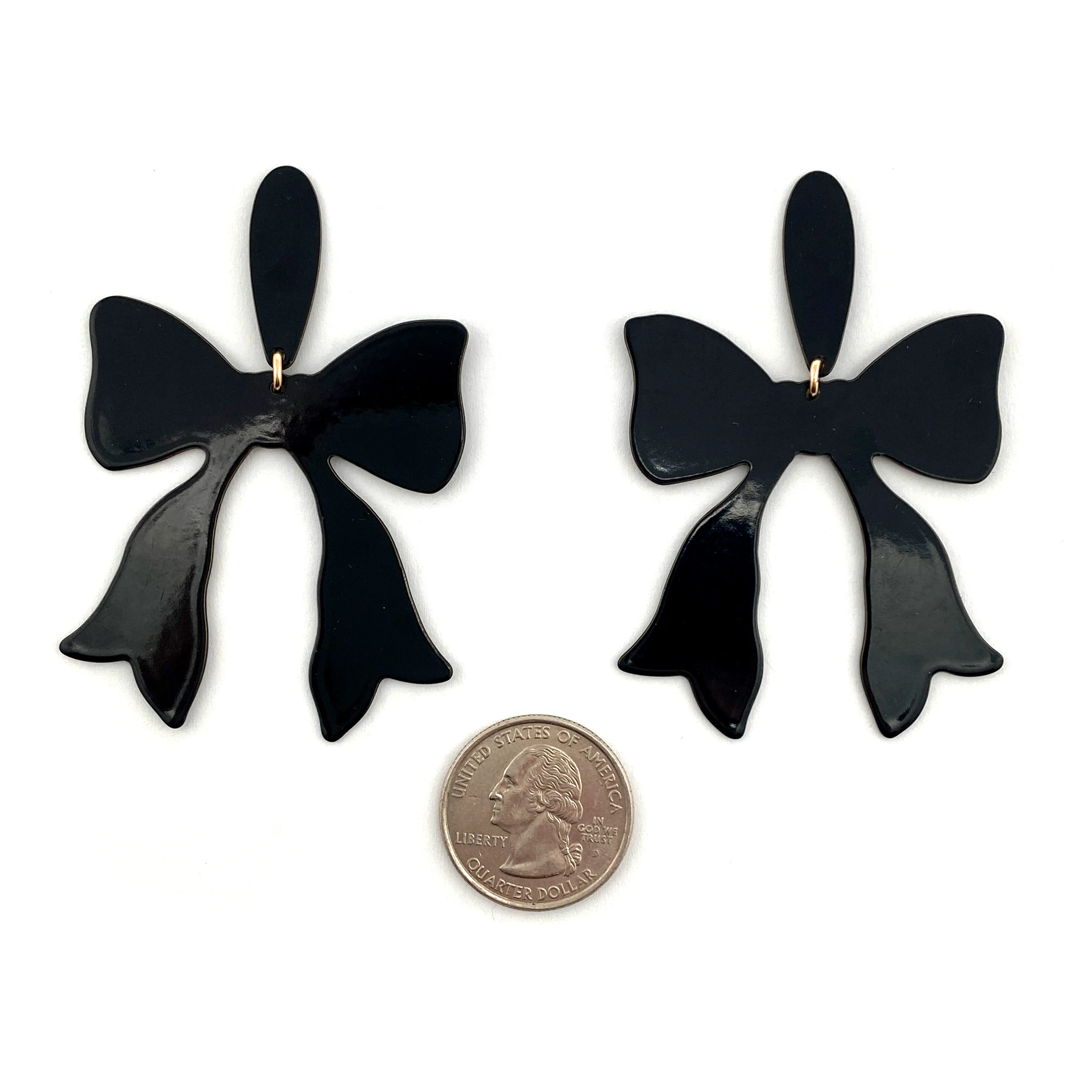 Large Bow Dangle Earrings - Image 4