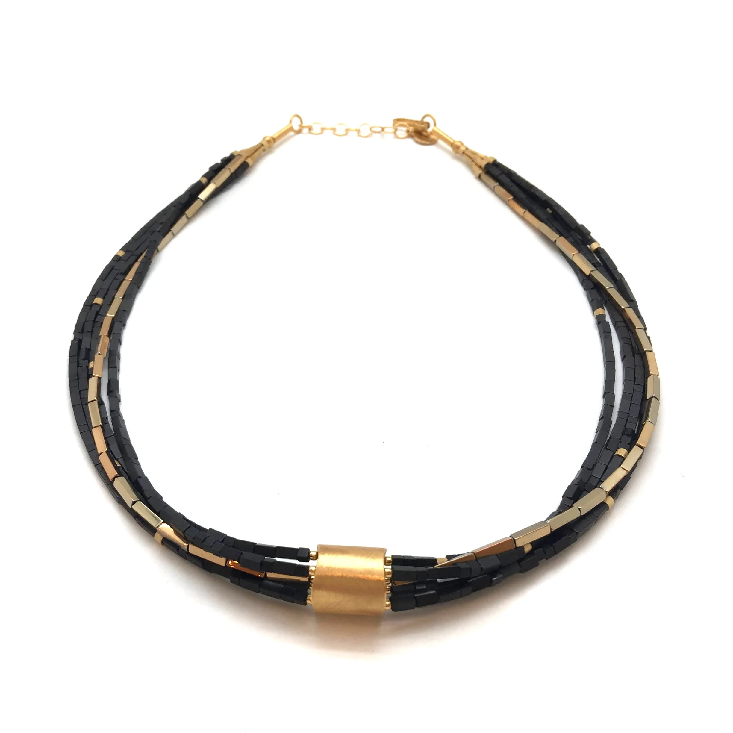 Multi-Strand Necklace with Gold Accent - Image 3