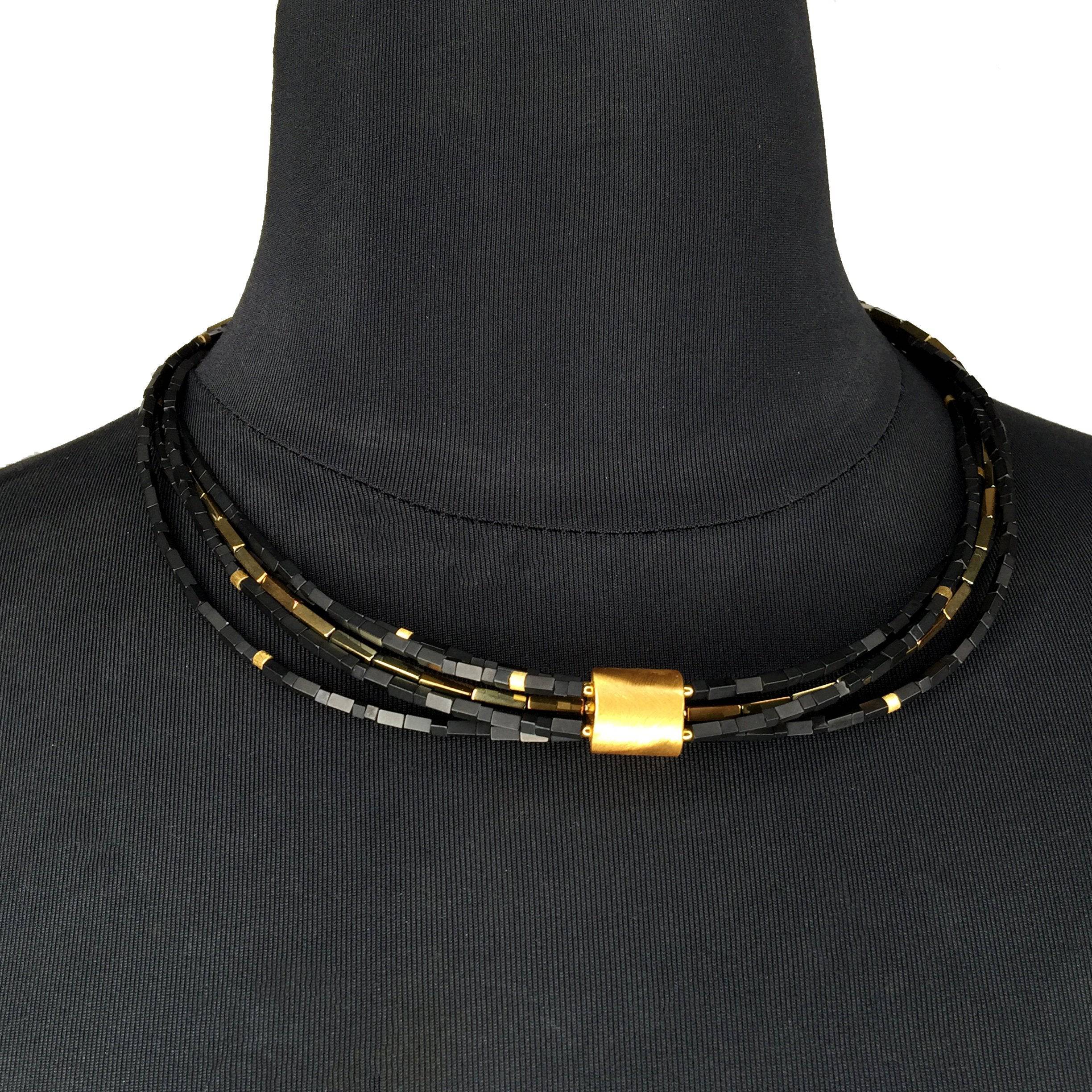 Multi-Strand Necklace with Gold Accent - Image 5