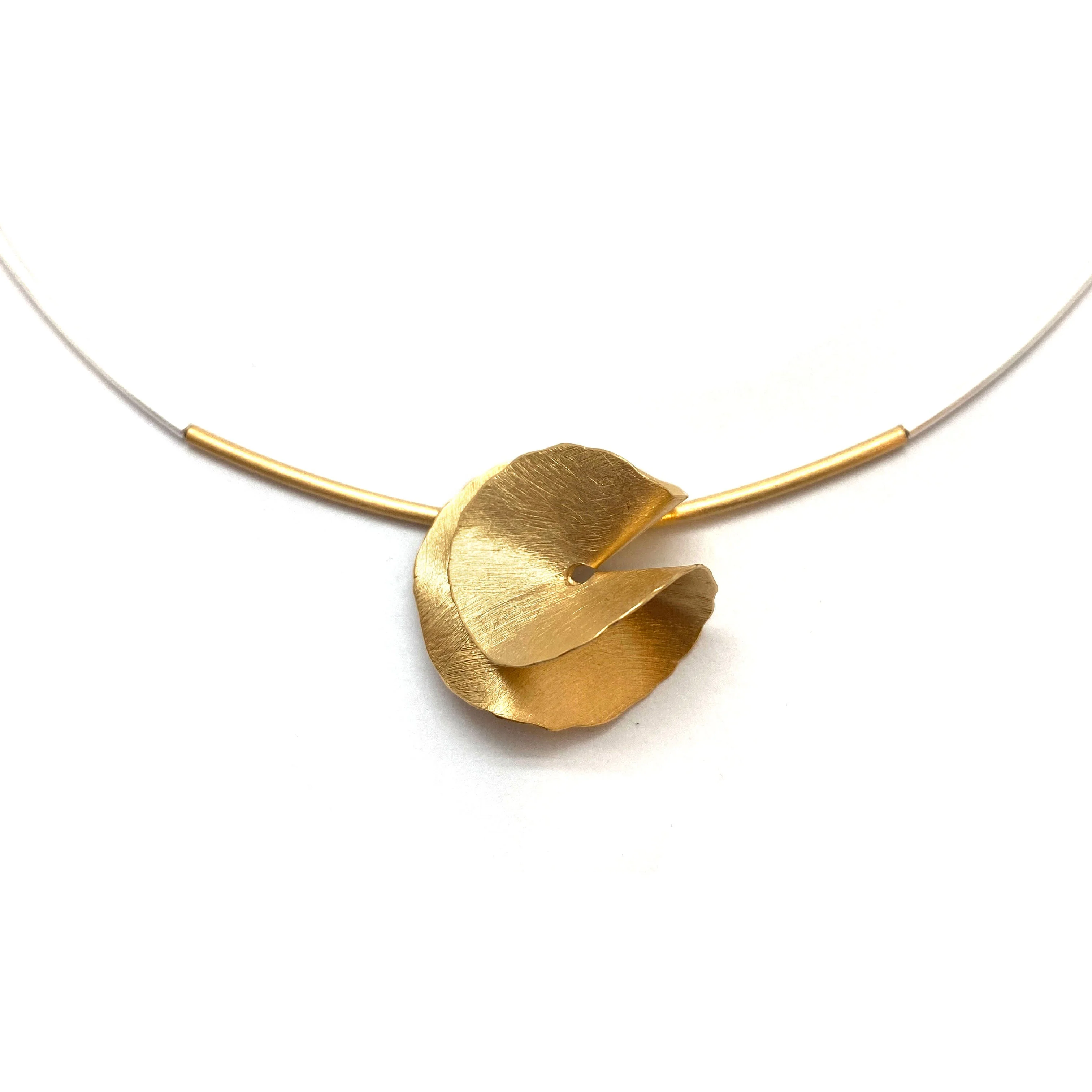 Organic Golden Petal Necklace - Image 3