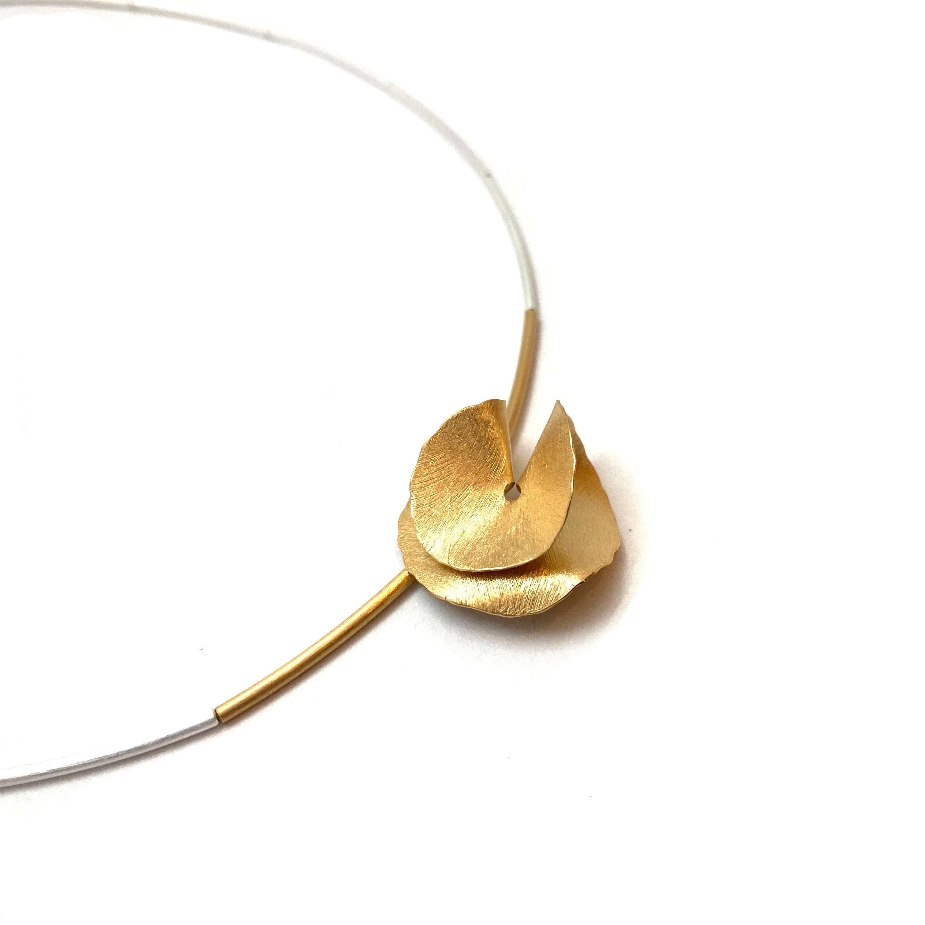 Organic Golden Petal Necklace - Image 4