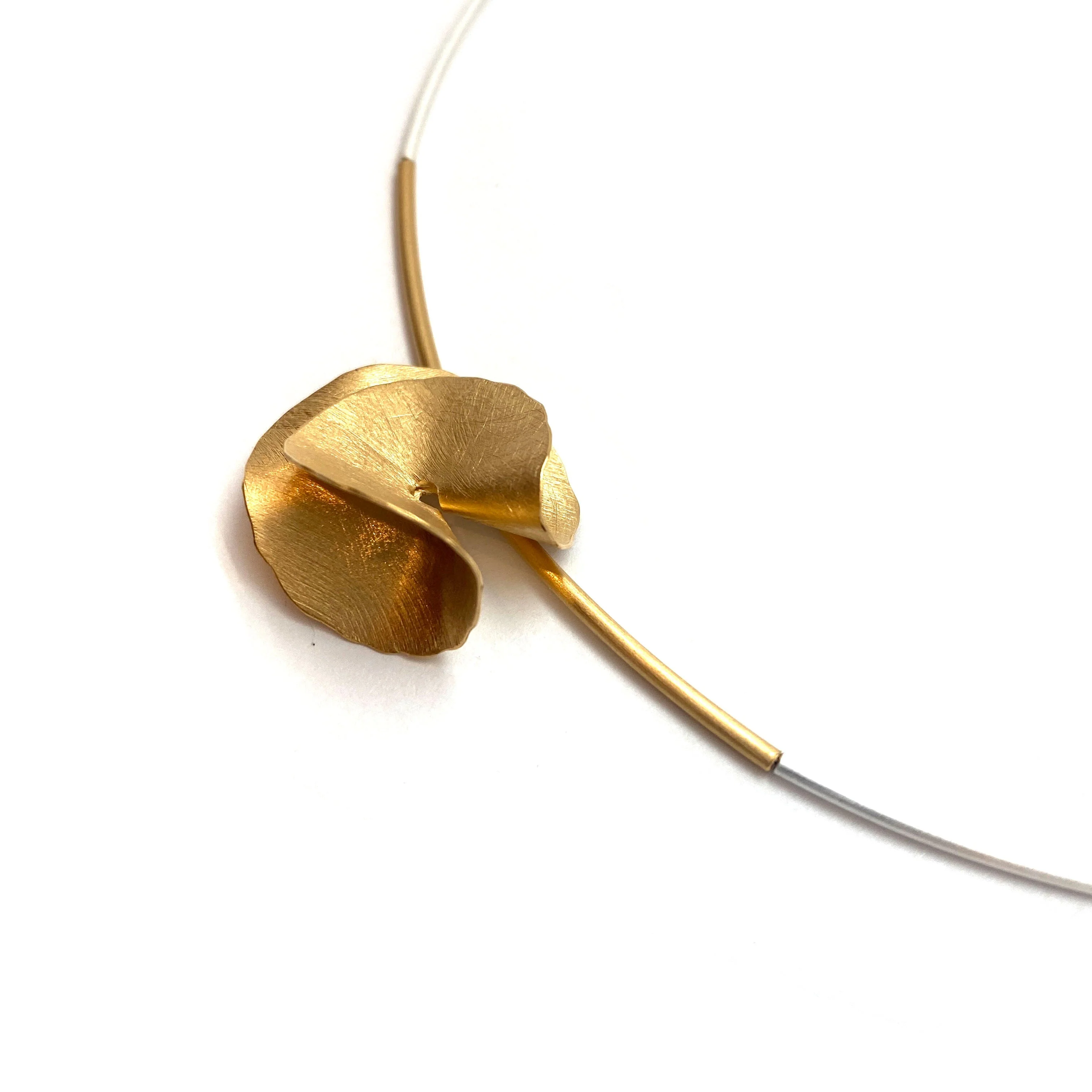 Organic Golden Petal Necklace - Image 5