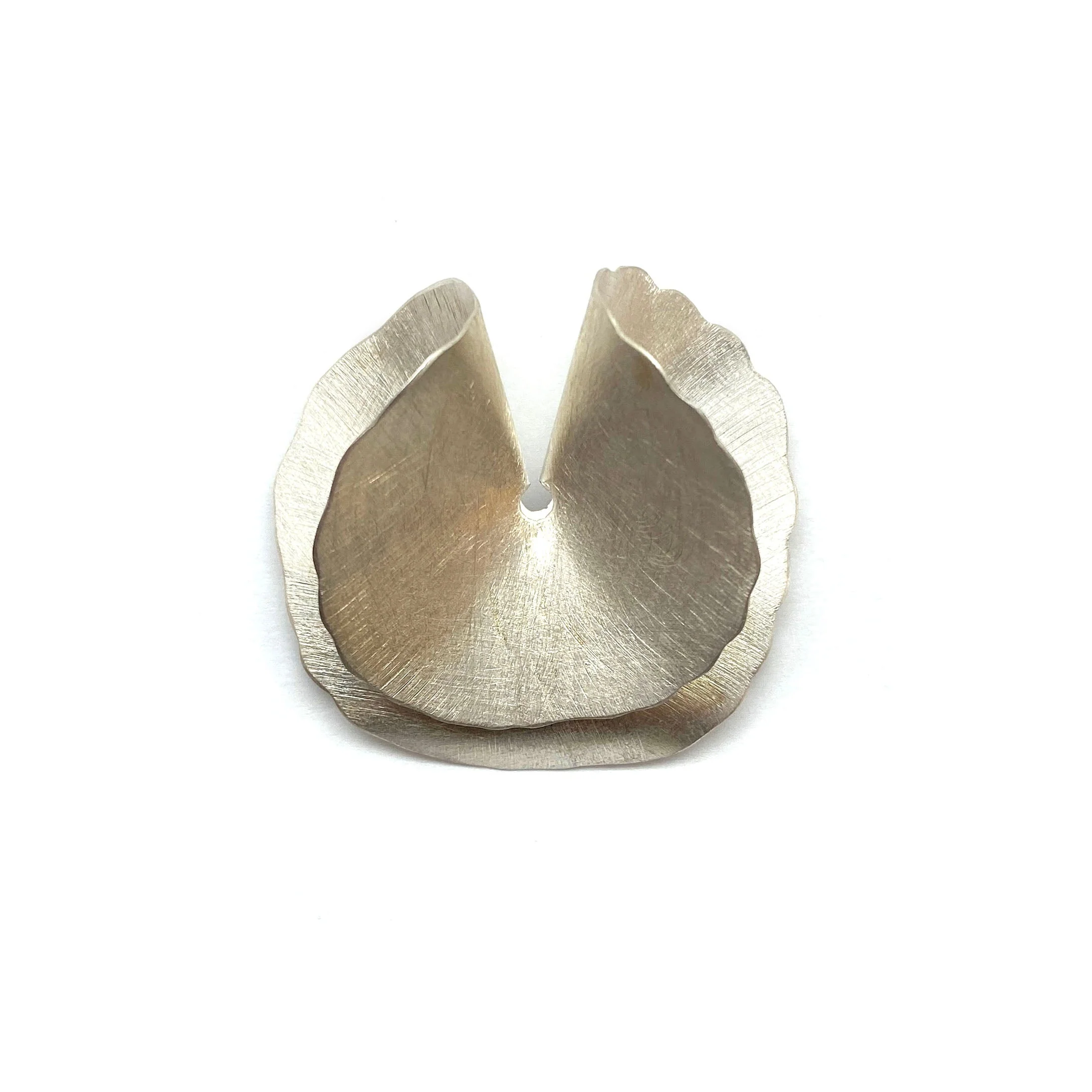 Organic Silver Petal Brooch - Image 3