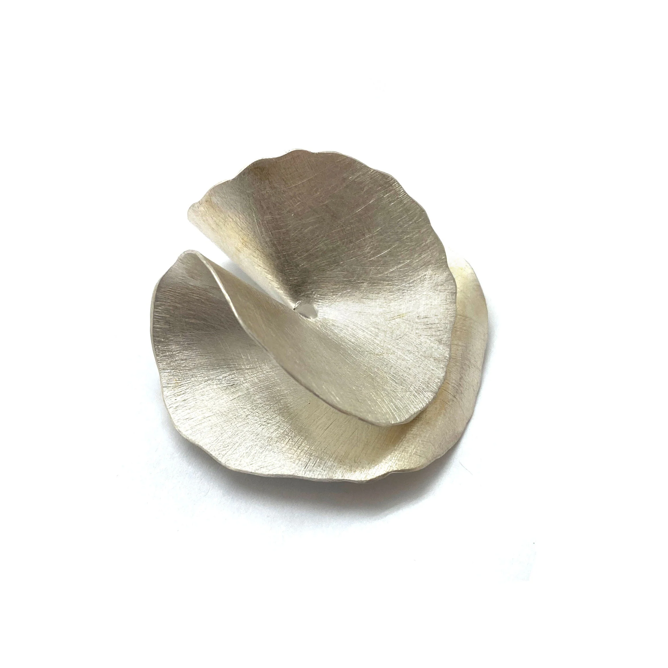 Organic Silver Petal Brooch - Image 4