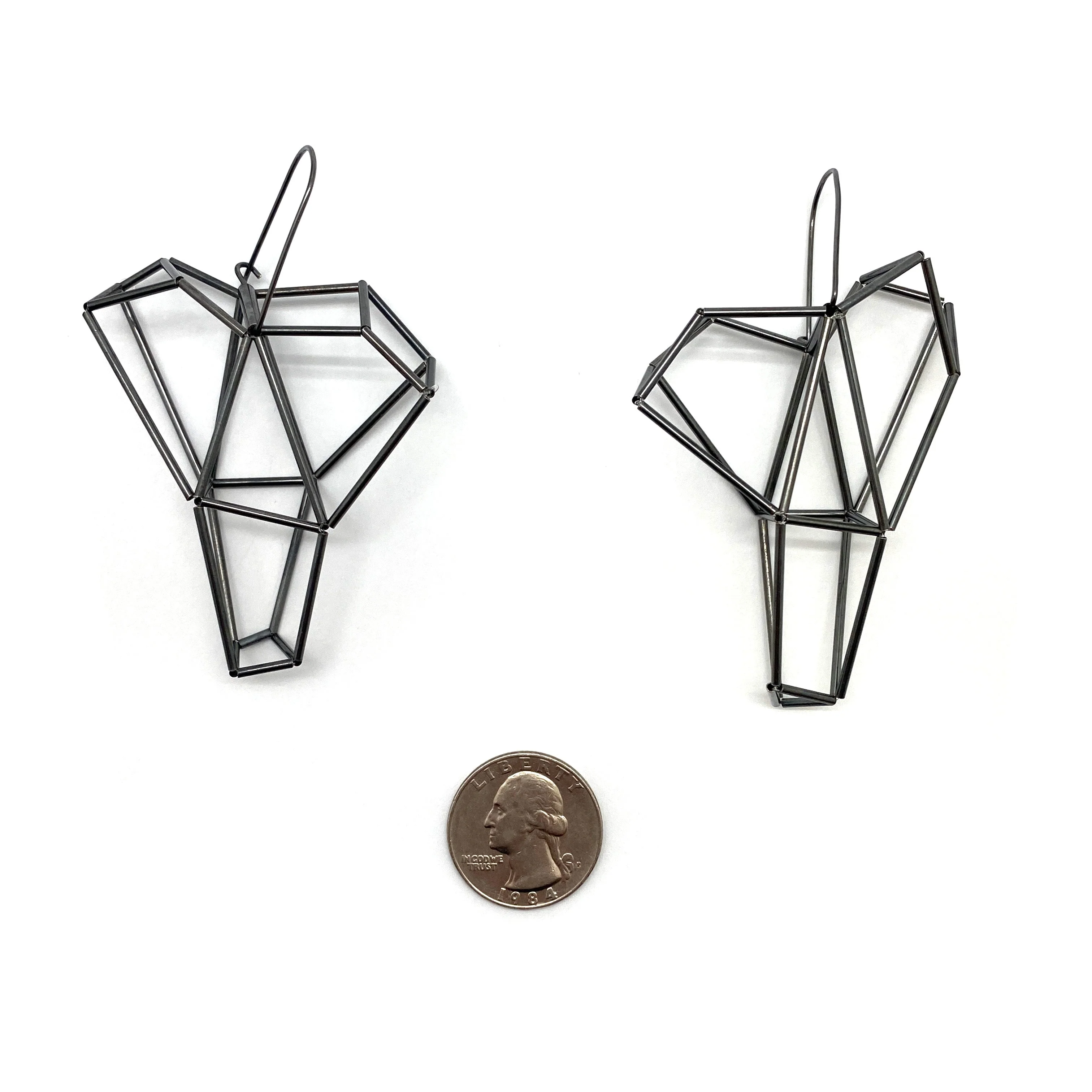 Oxidized Sculptural Earrings - Image 4