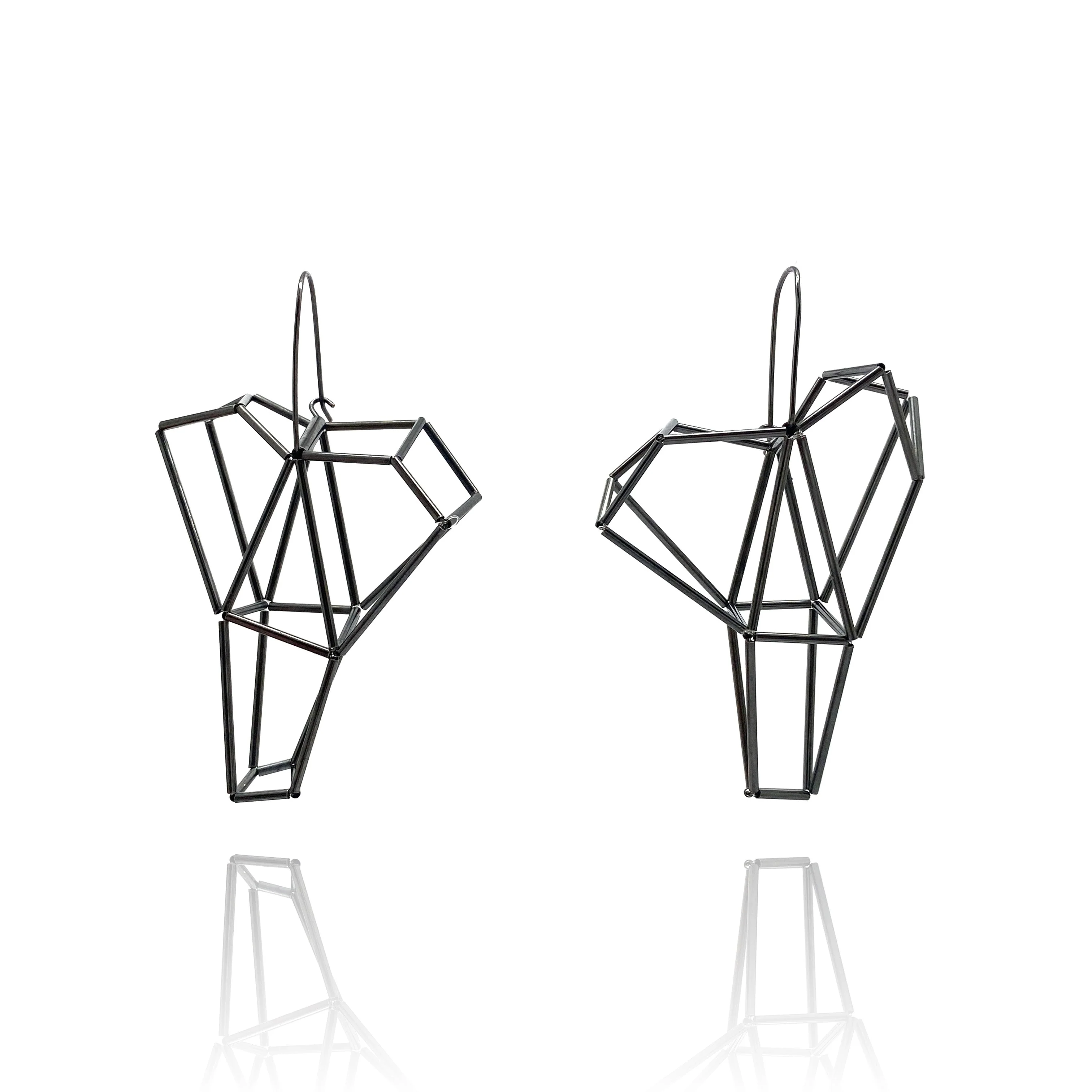 Oxidized Sculptural Earrings - Image 5
