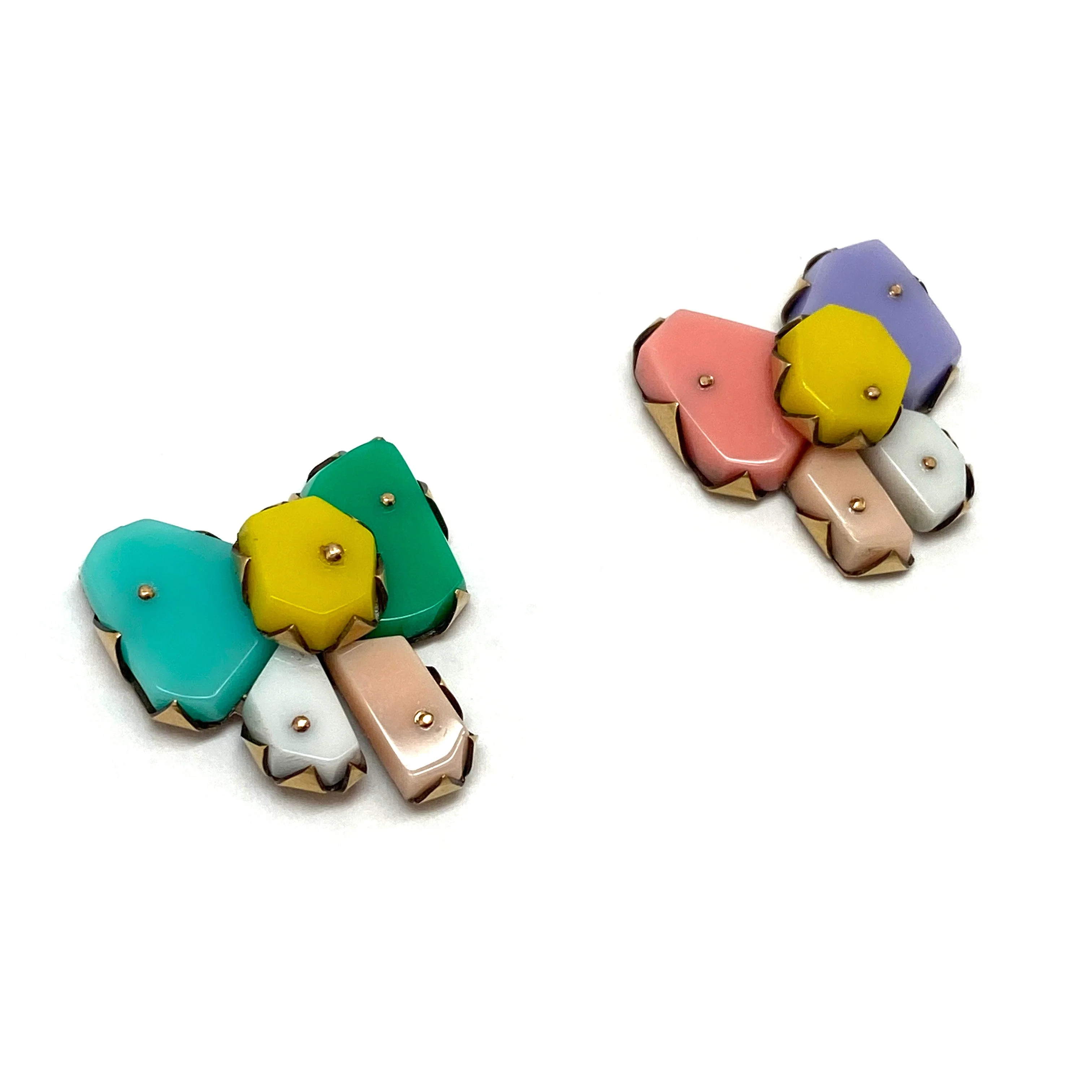 Pink & Green Bow Studs - Image 3