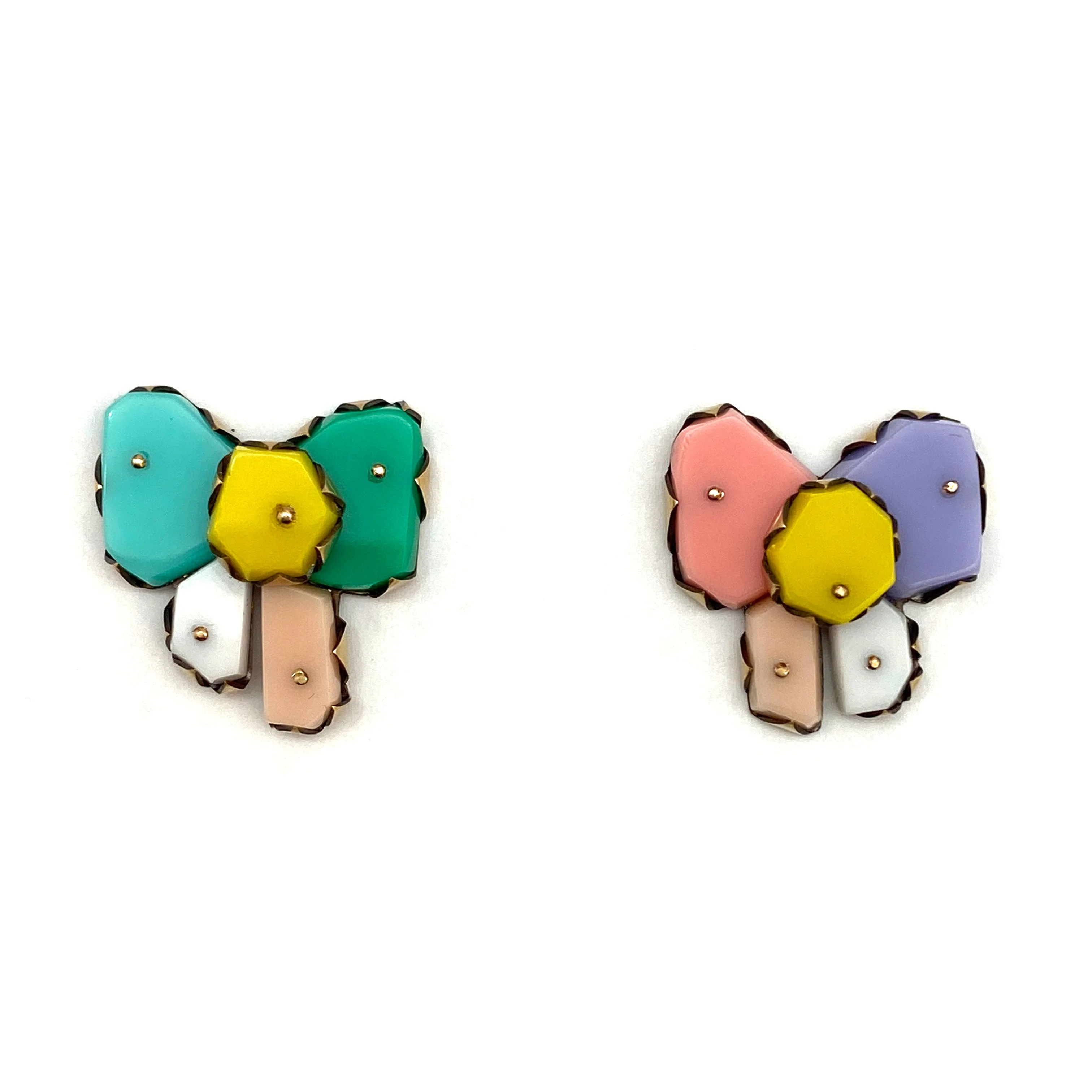 Pink & Green Bow Studs - Image 5