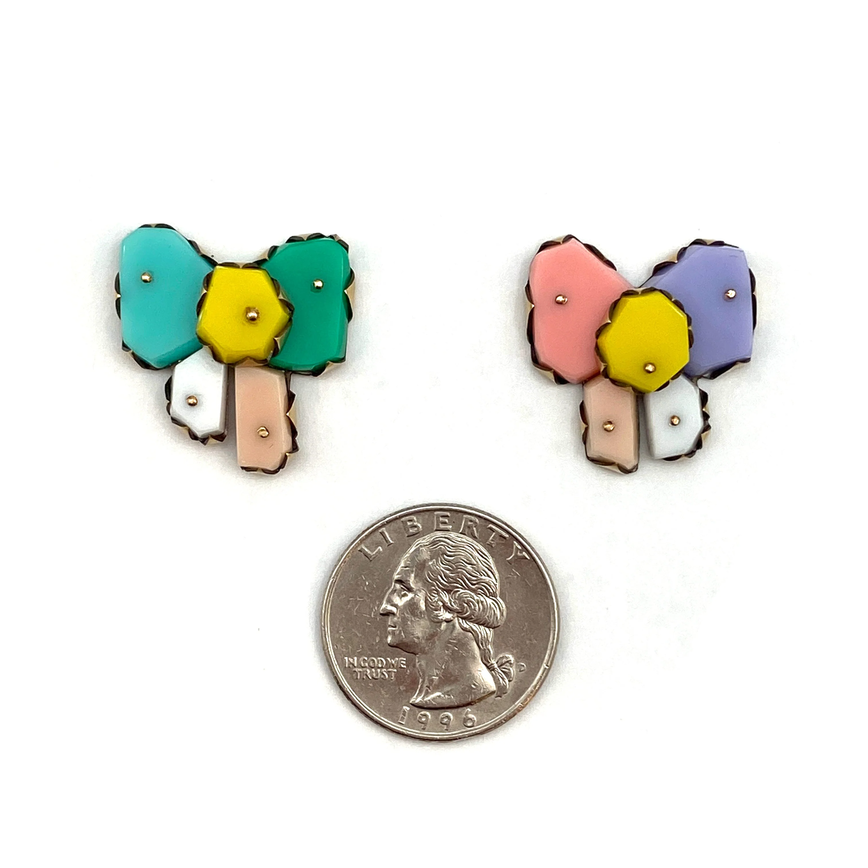Pink & Green Bow Studs - Image 6