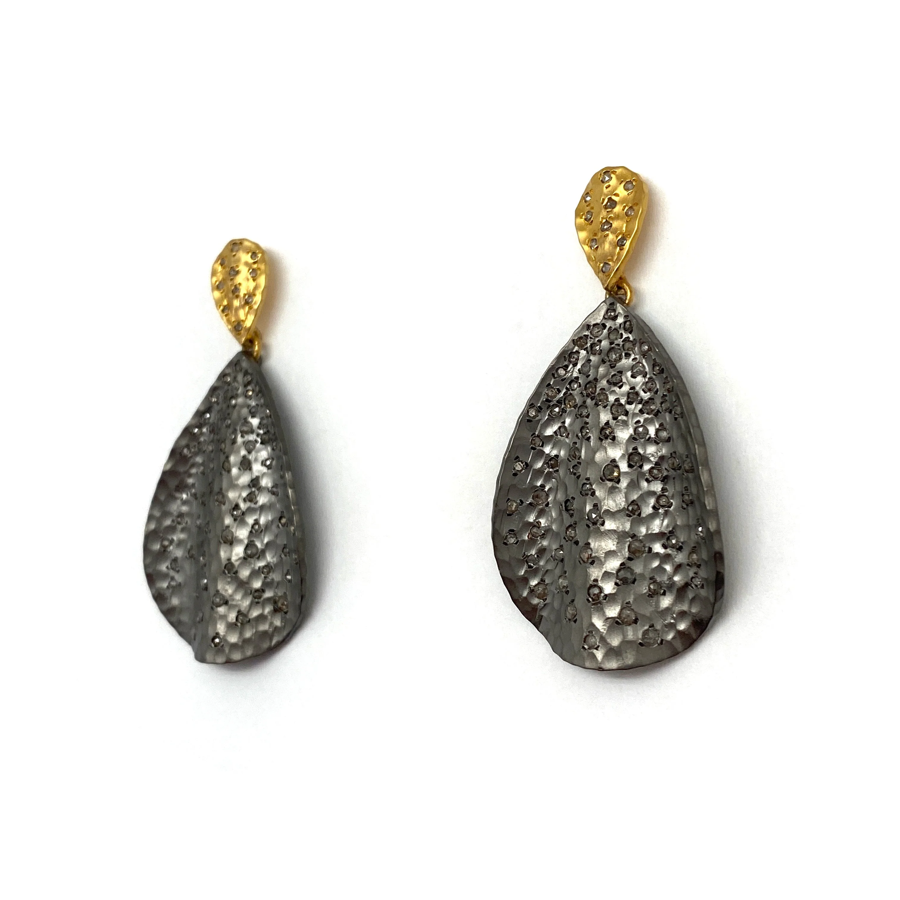 Raw Diamond Black Dangle Earrings - Image 7