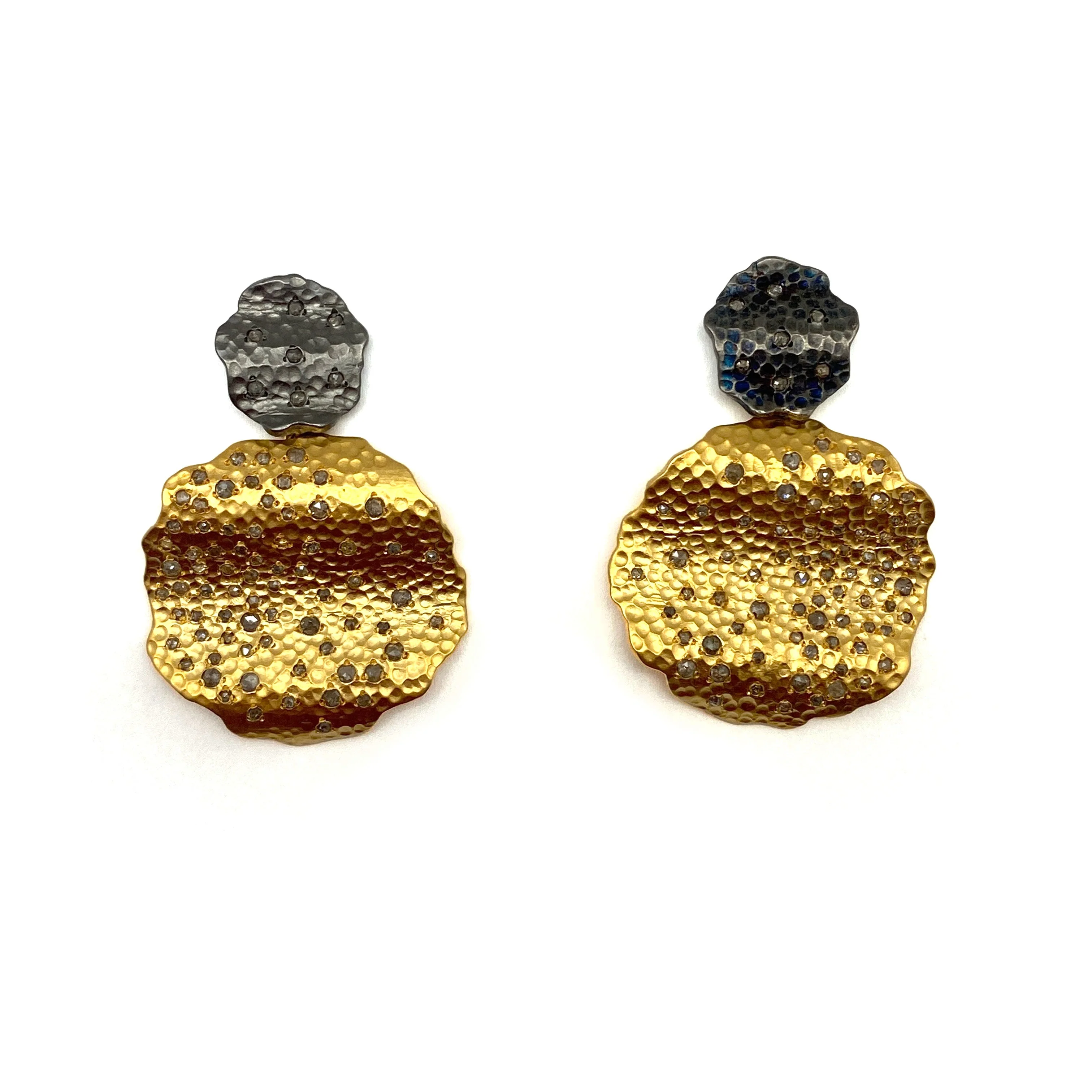 Raw Diamond Gold Dangle Earrings - Image 6