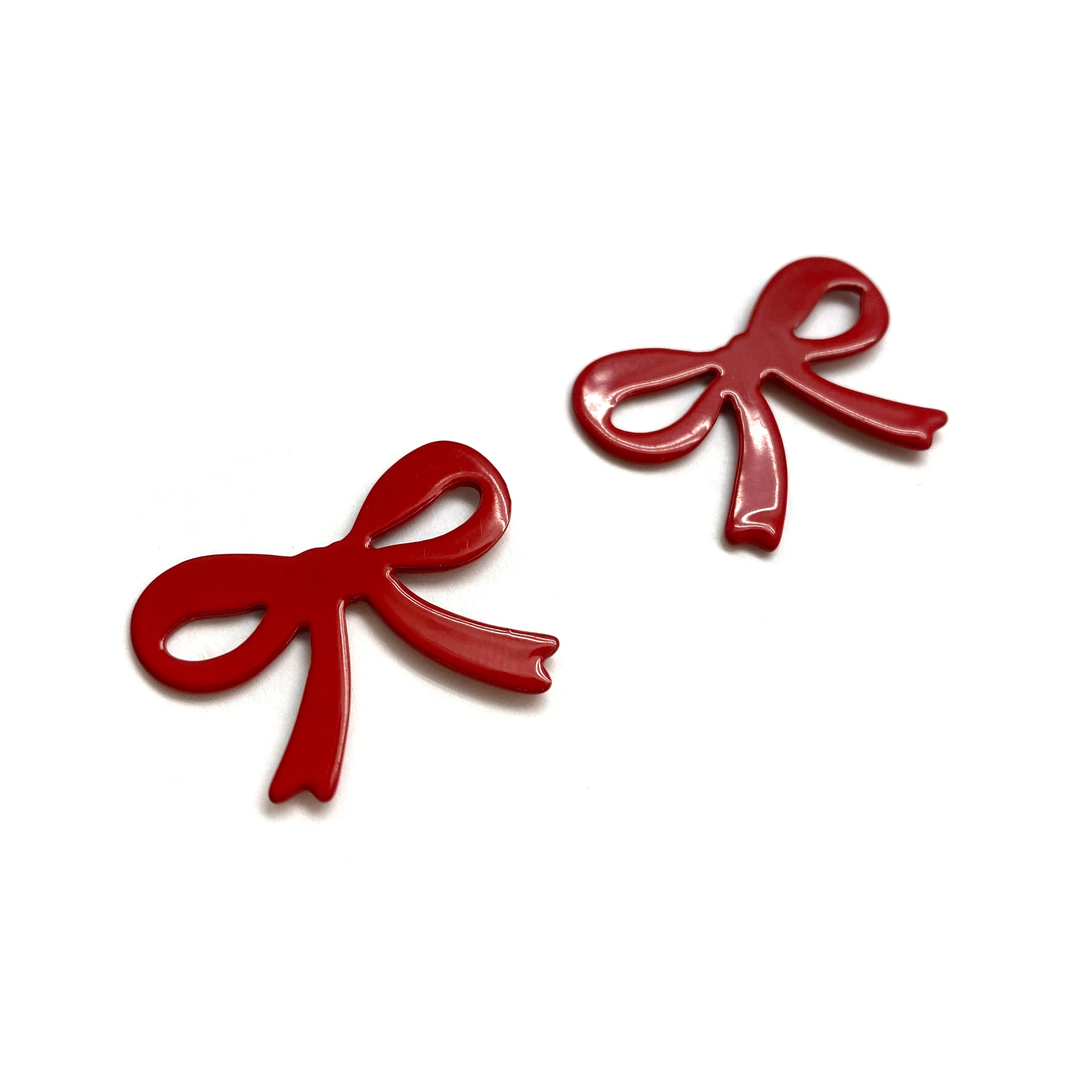 Red Ribbon Bow Studs - Image 3