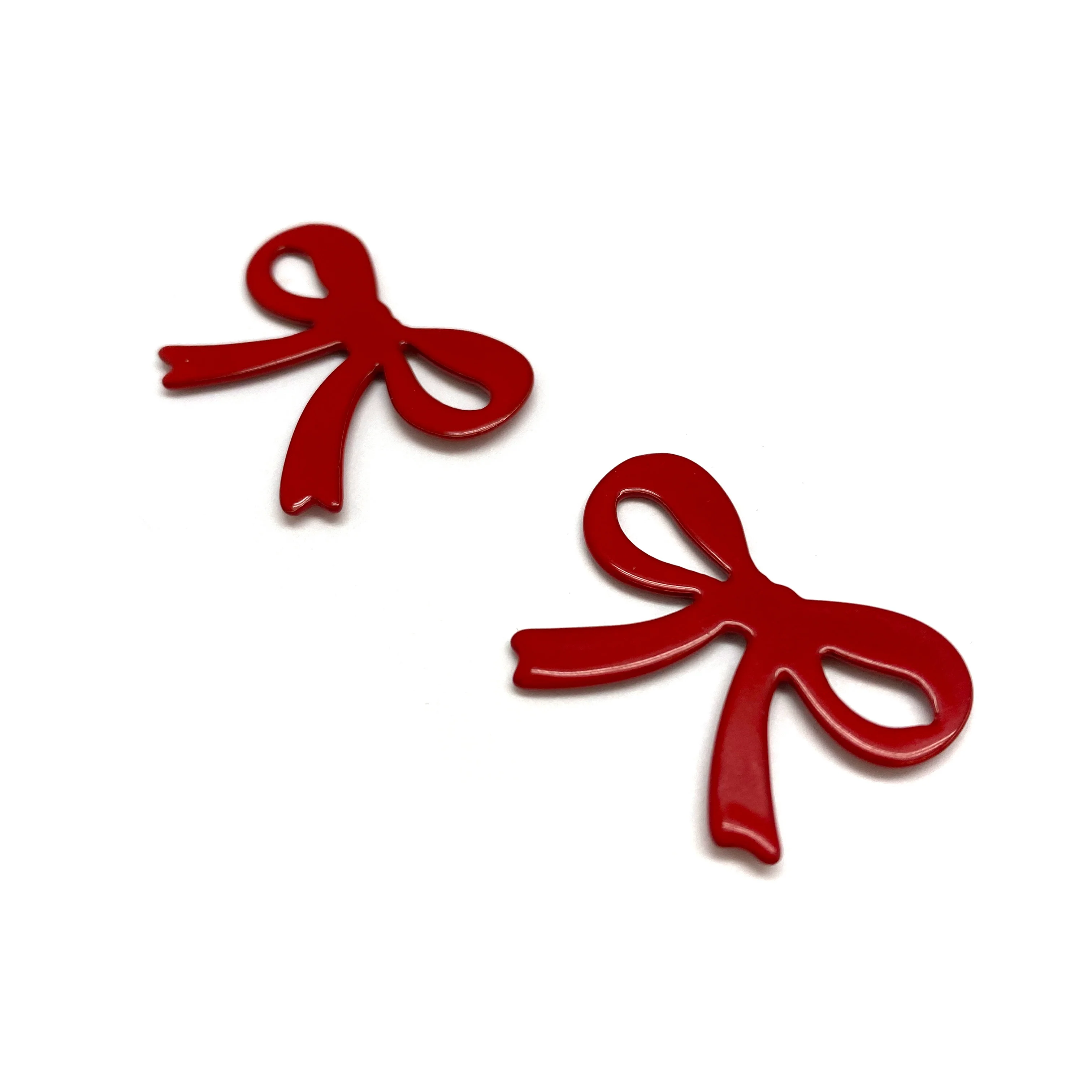 Red Ribbon Bow Studs - Image 4