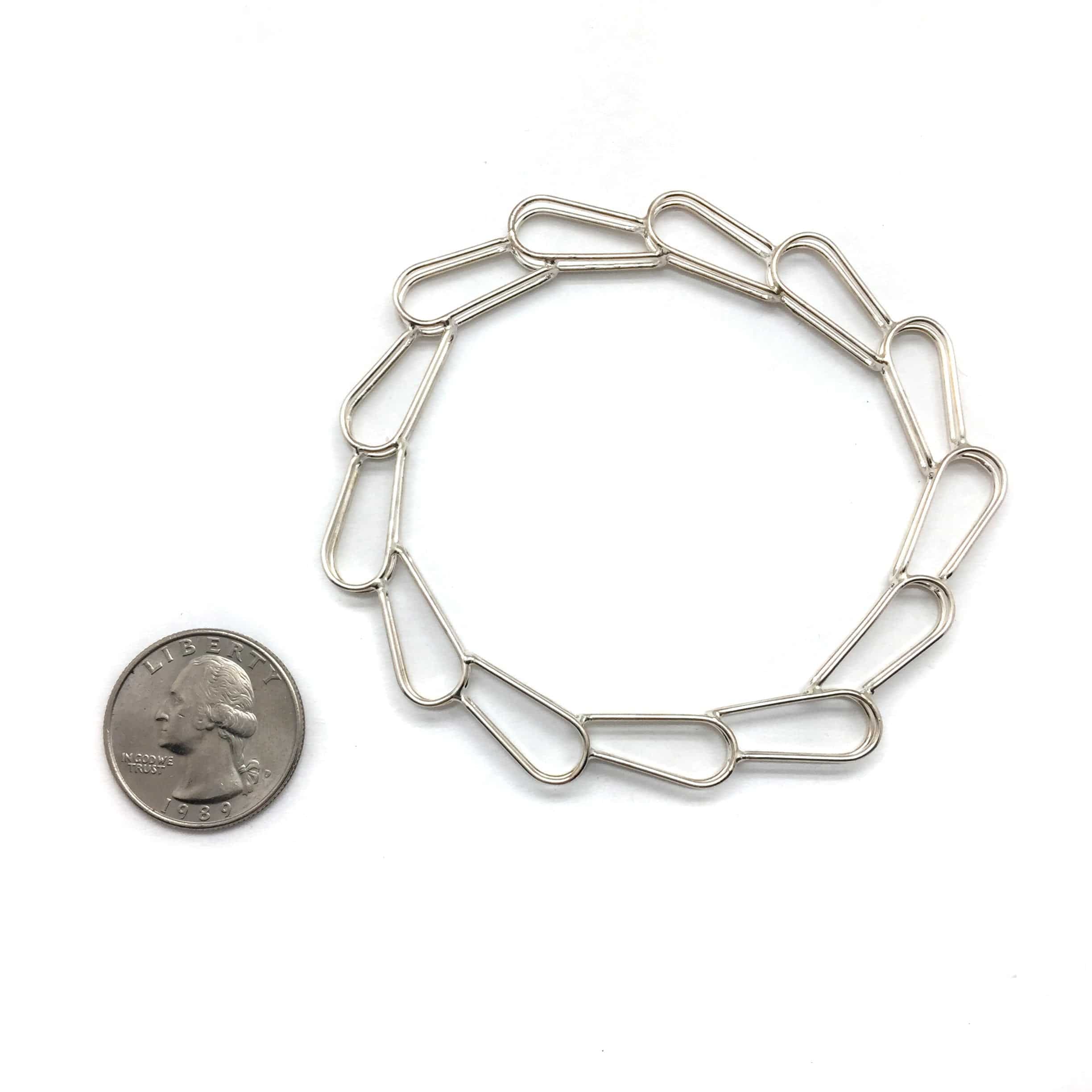Round Silver Link Bangle - Image 3
