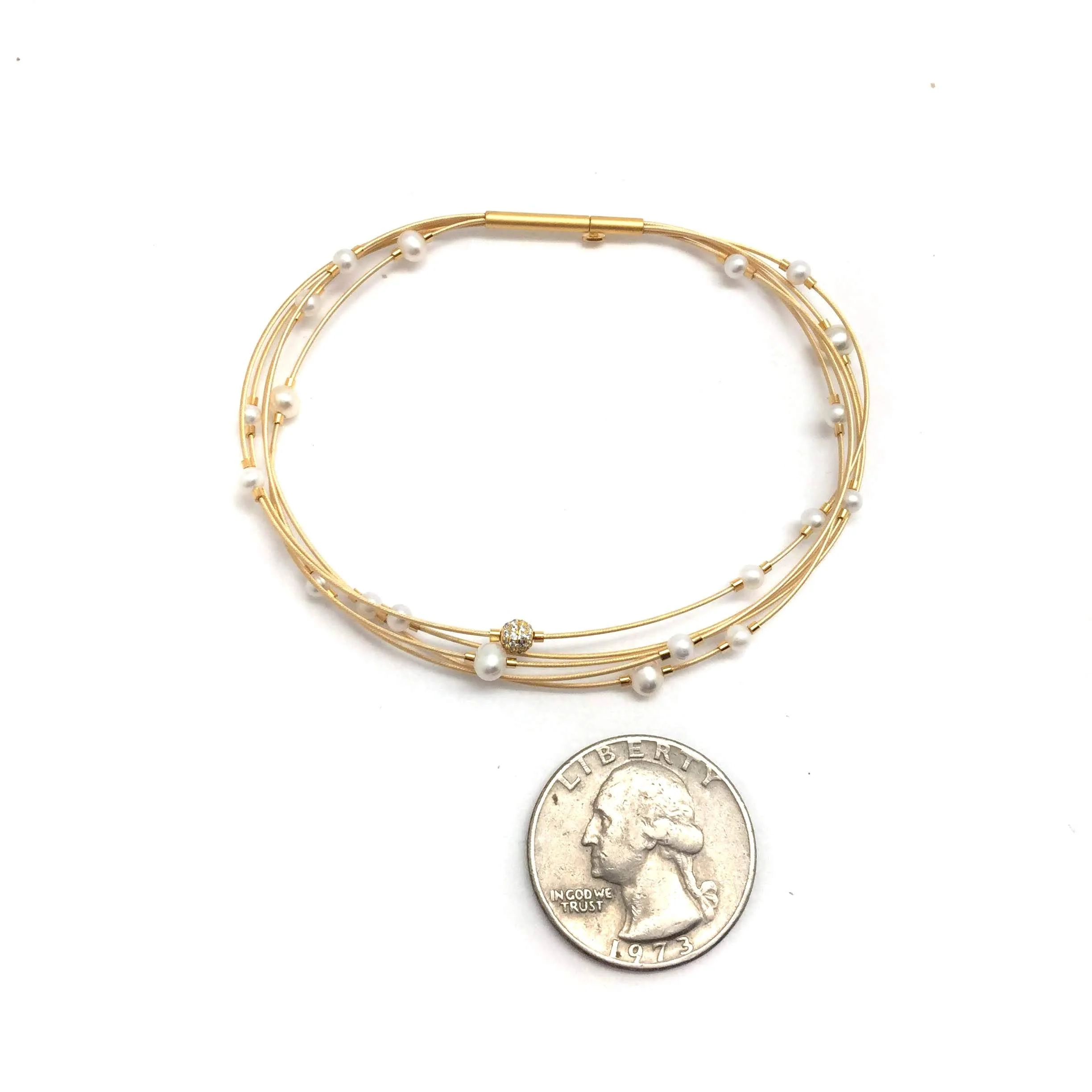 Scattered Golden Pearl Bracelet - Image 3