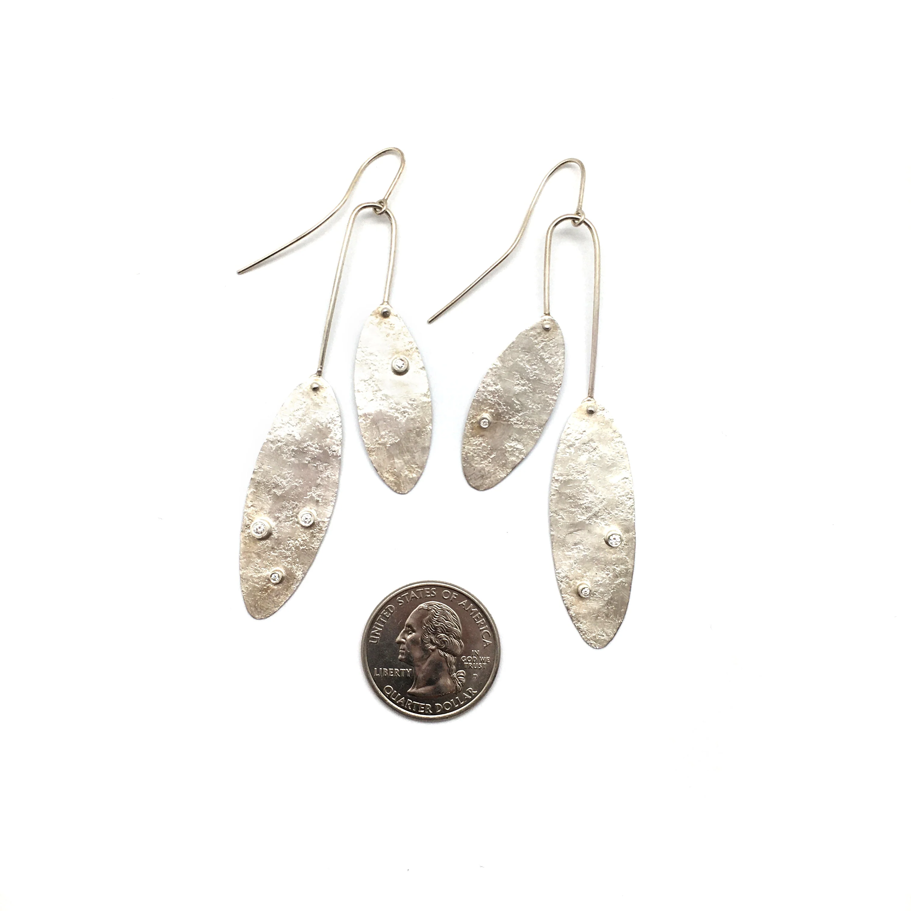 Silver and Diamond Chandelier Earrings - Image 3