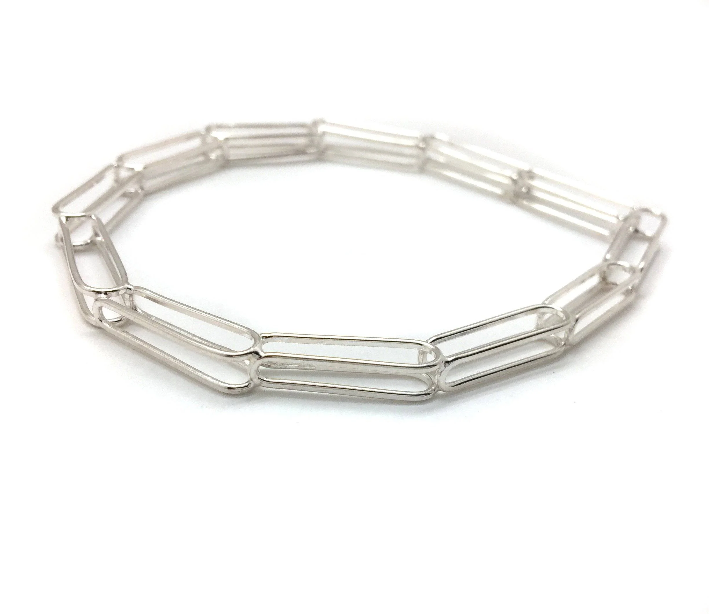 Silver Link Point Bangle - Image 7
