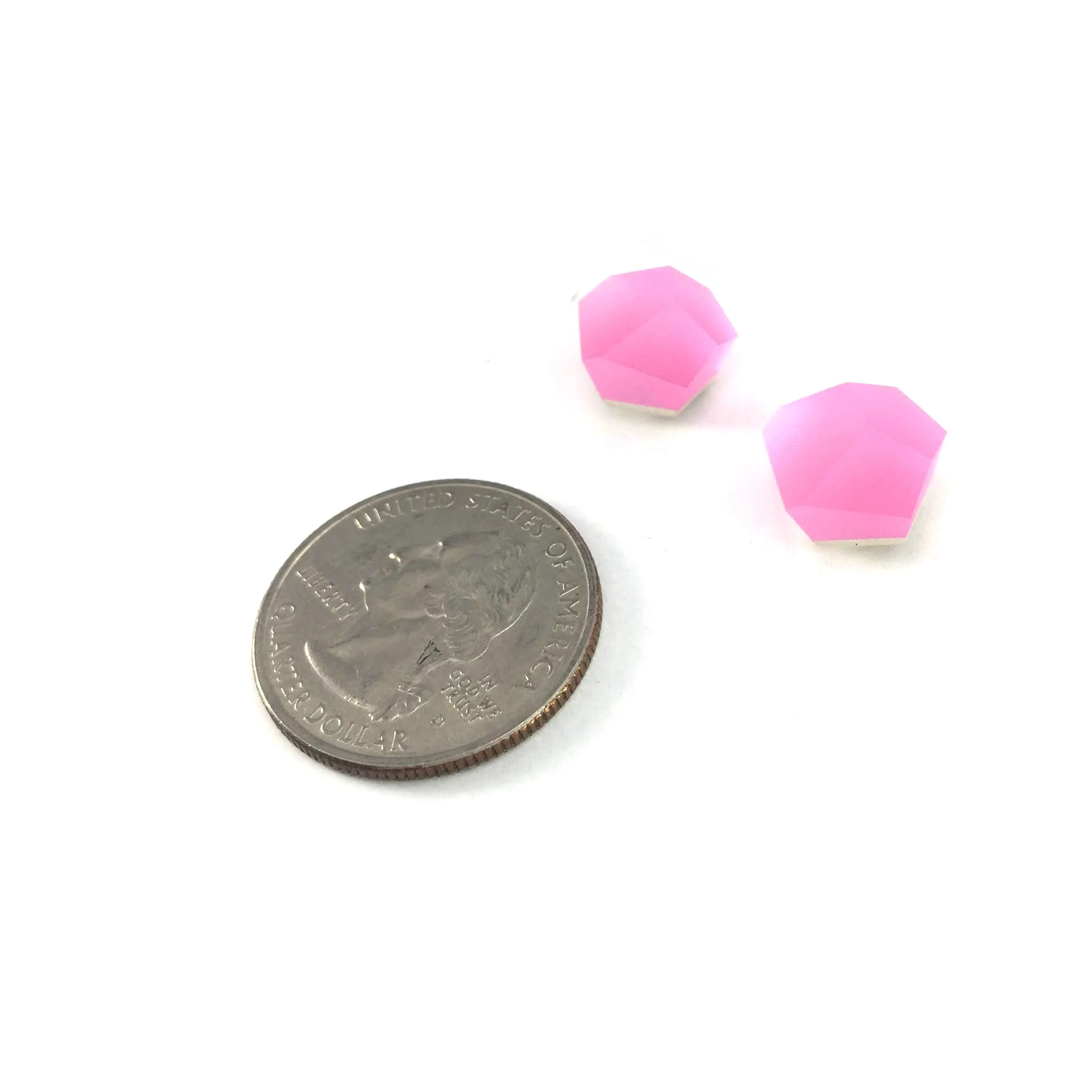 Small Baby Pink Crystal Stud - Image 3