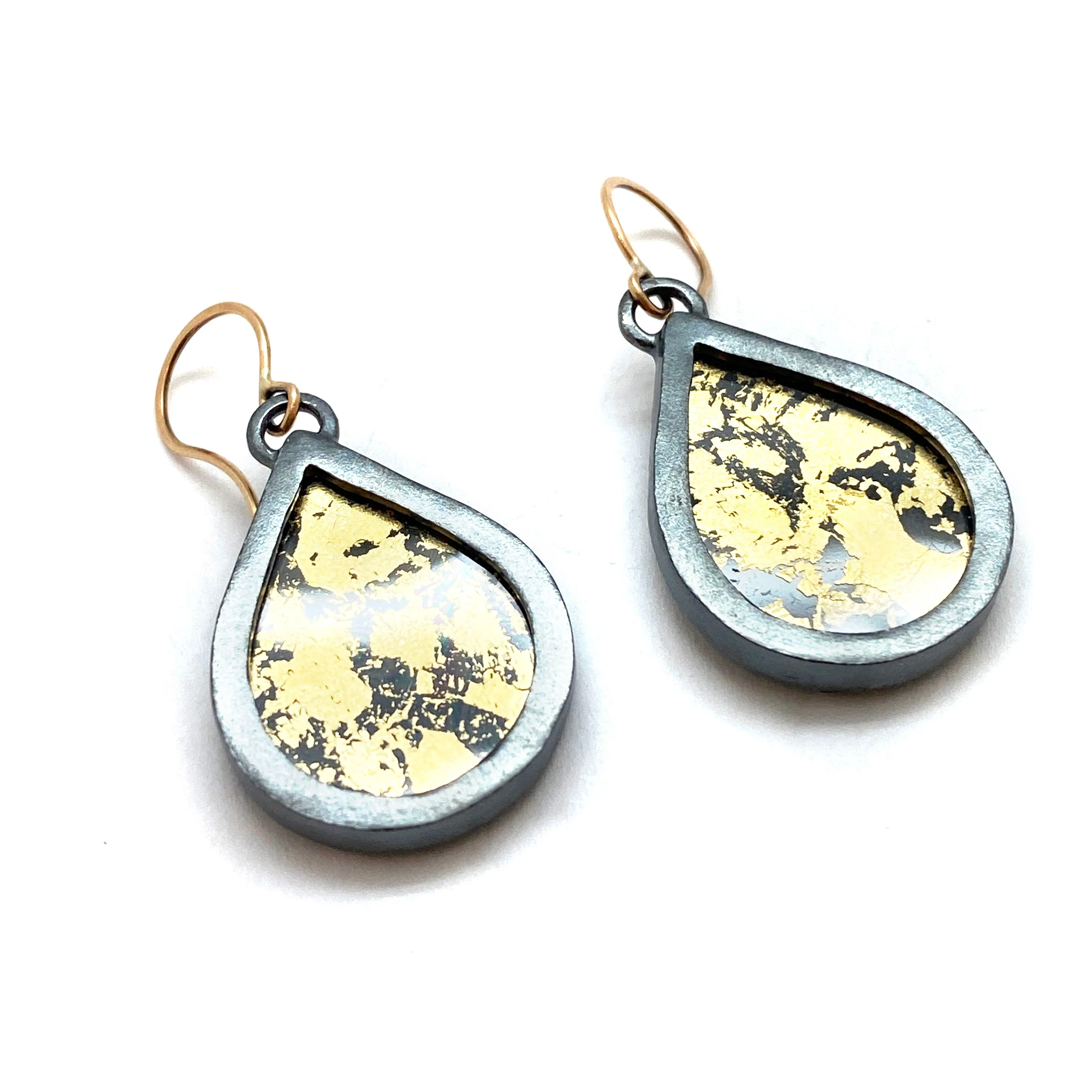 Small Gold Teardrop Earrings - Image 4