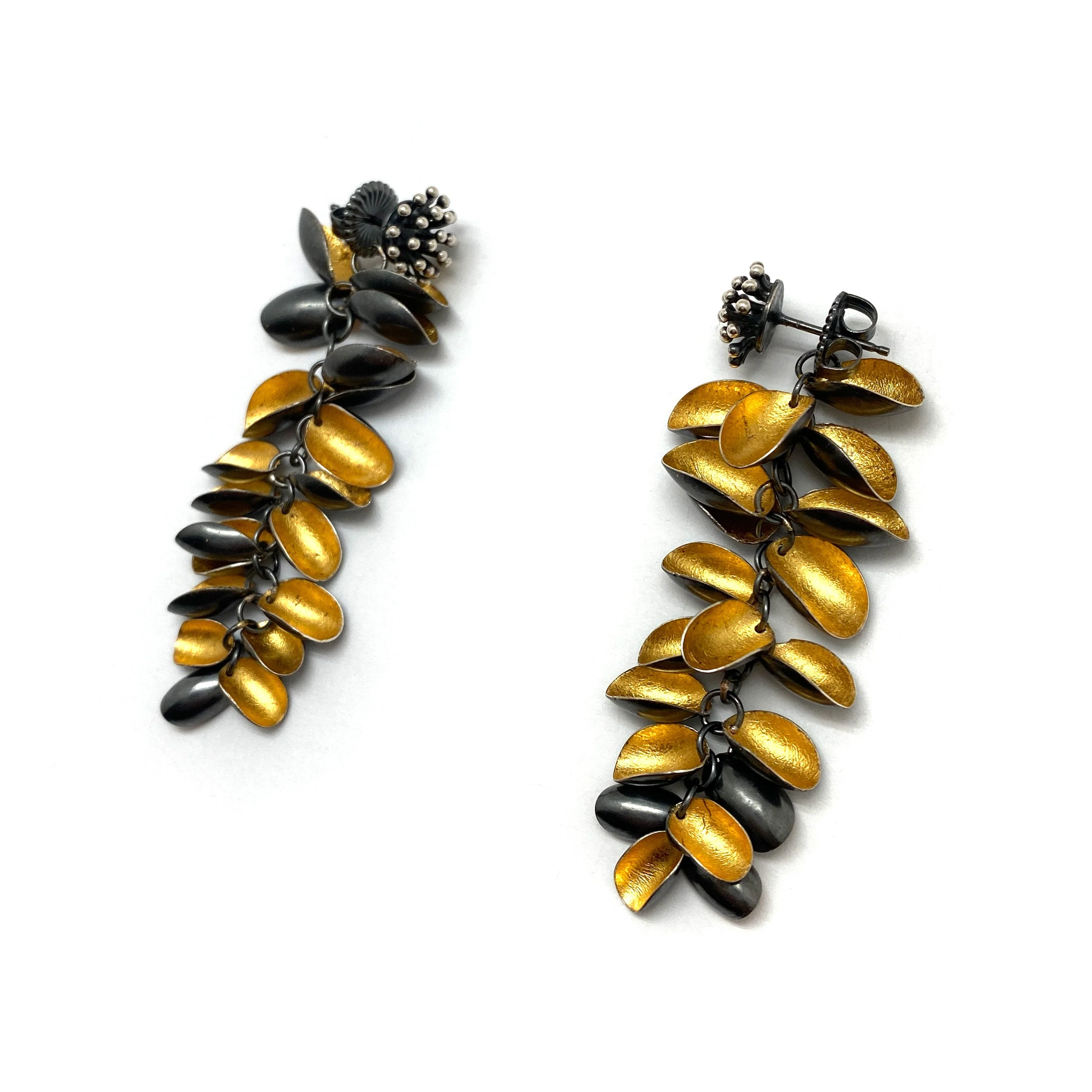 Starburst Studs with Long Gold Petal Jackets - Image 5