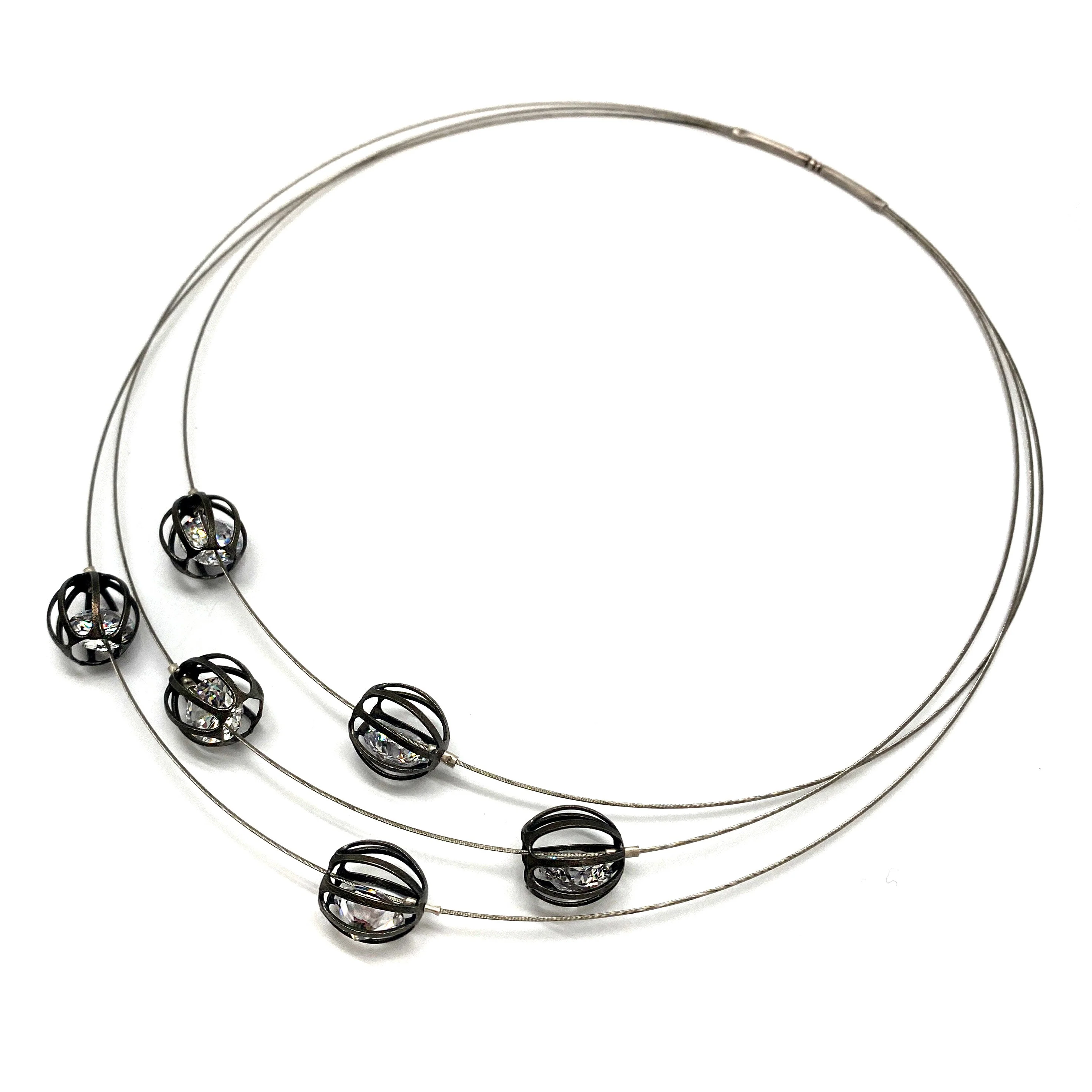 Steel and Crystal Necklace - Image 3