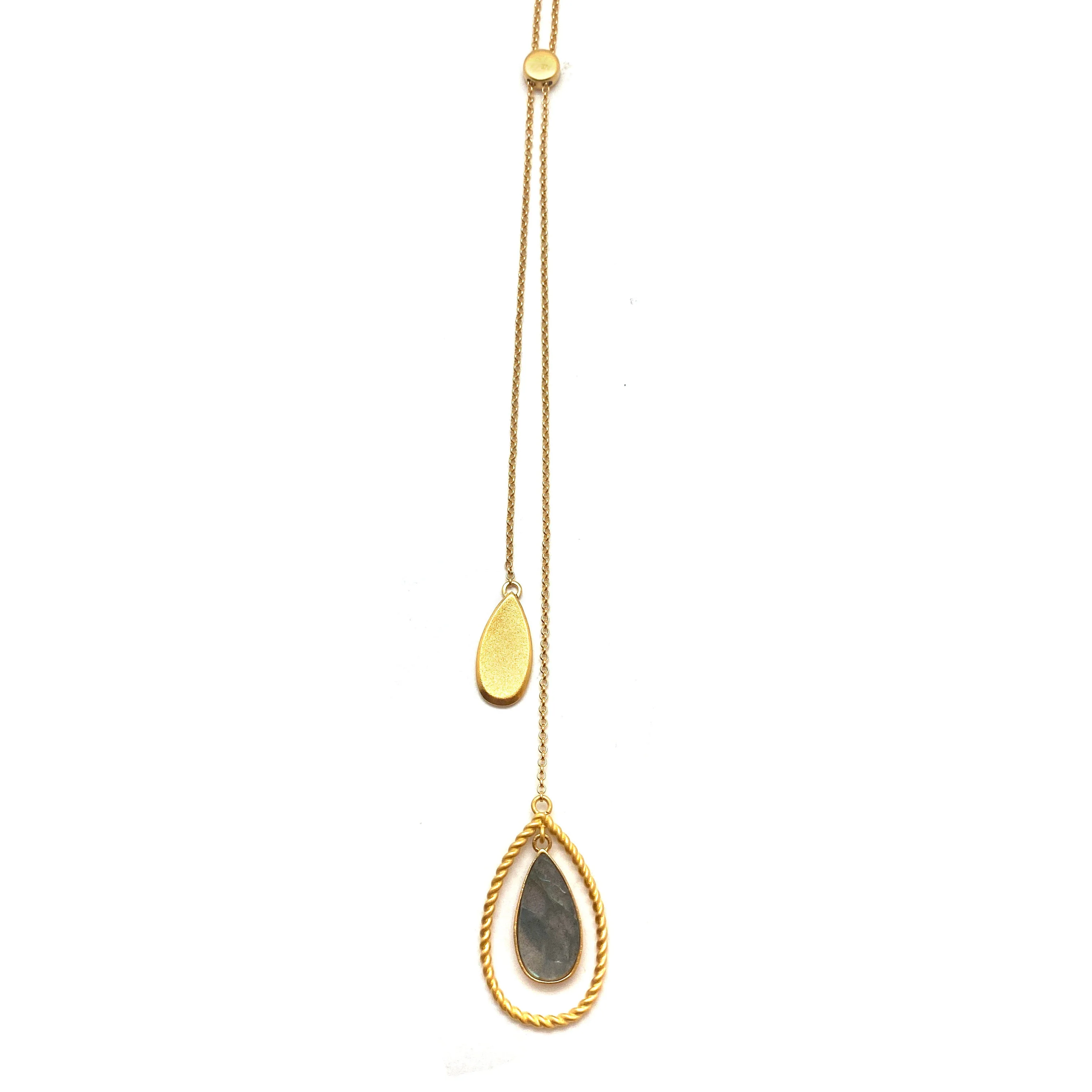 Teardrop Labradorite Lariat - Image 4