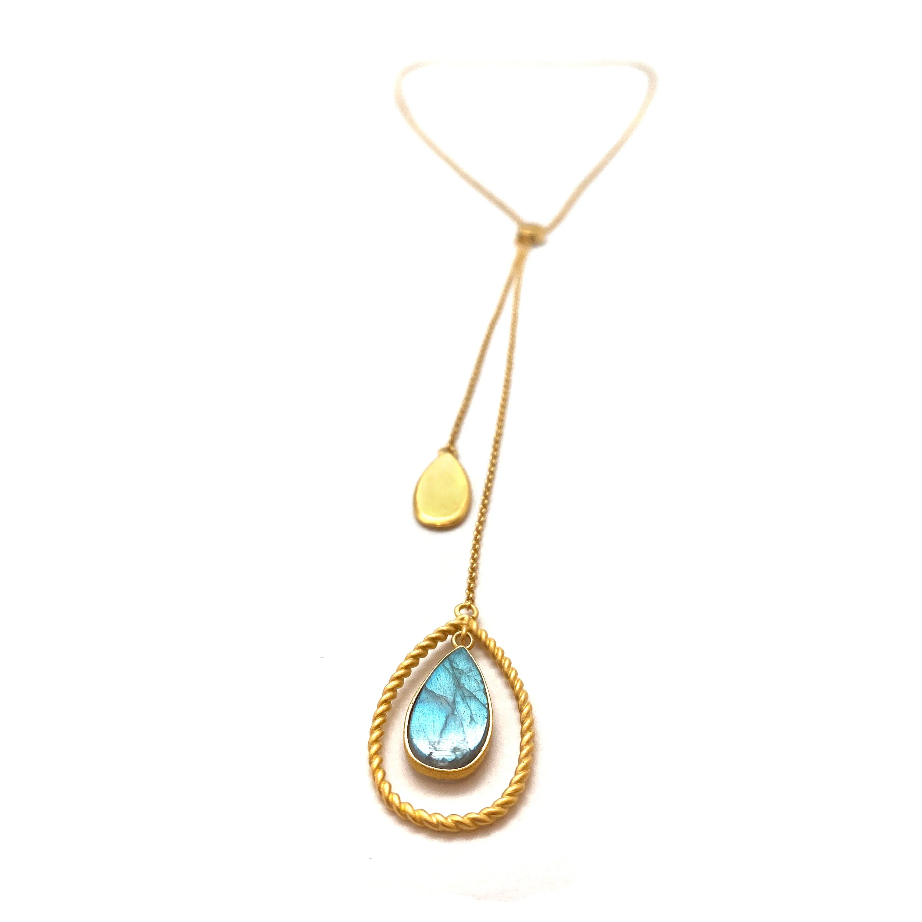 Teardrop Labradorite Lariat - Image 5