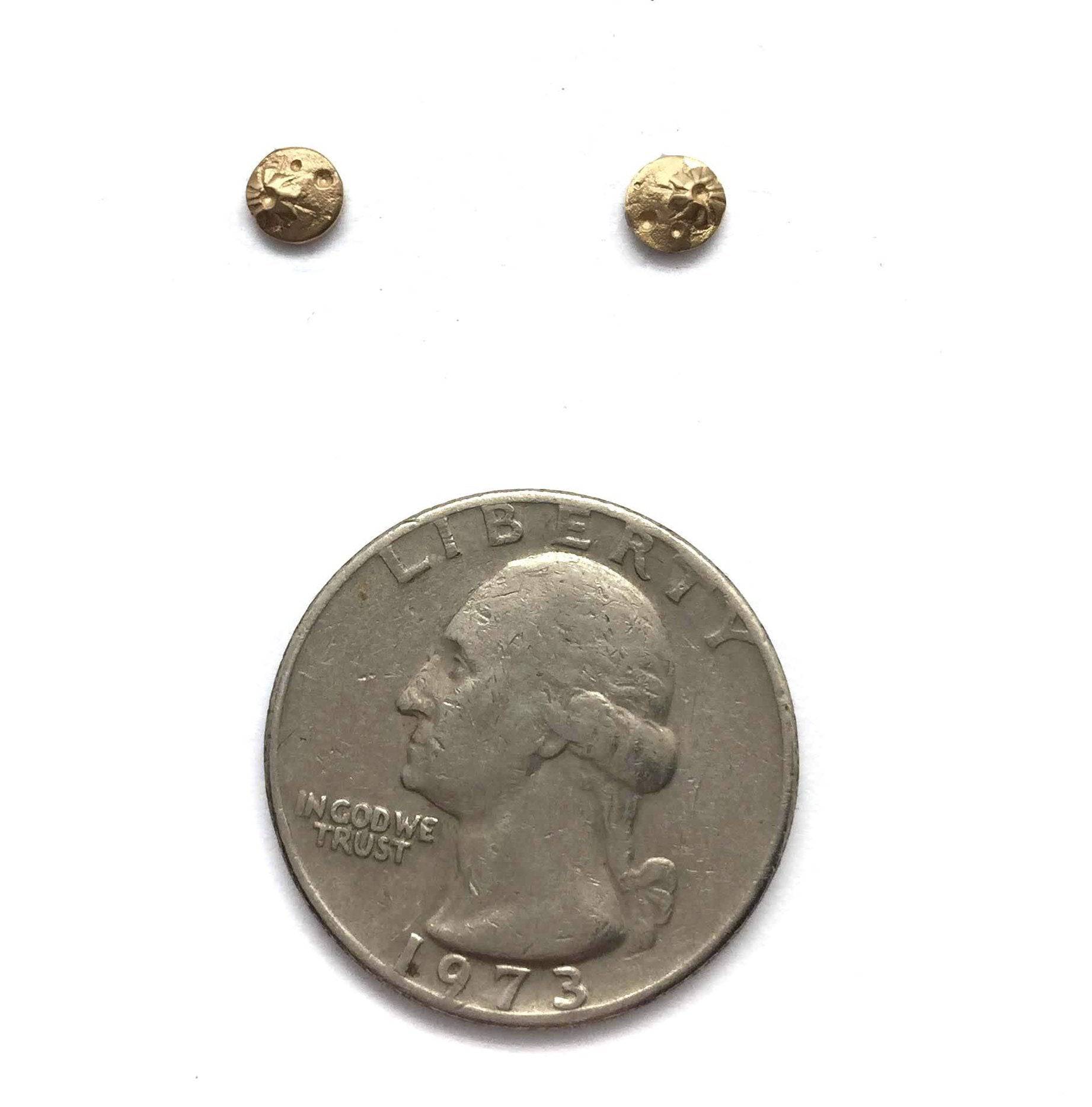 Tiny Gold Full Moon Studs - Image 3
