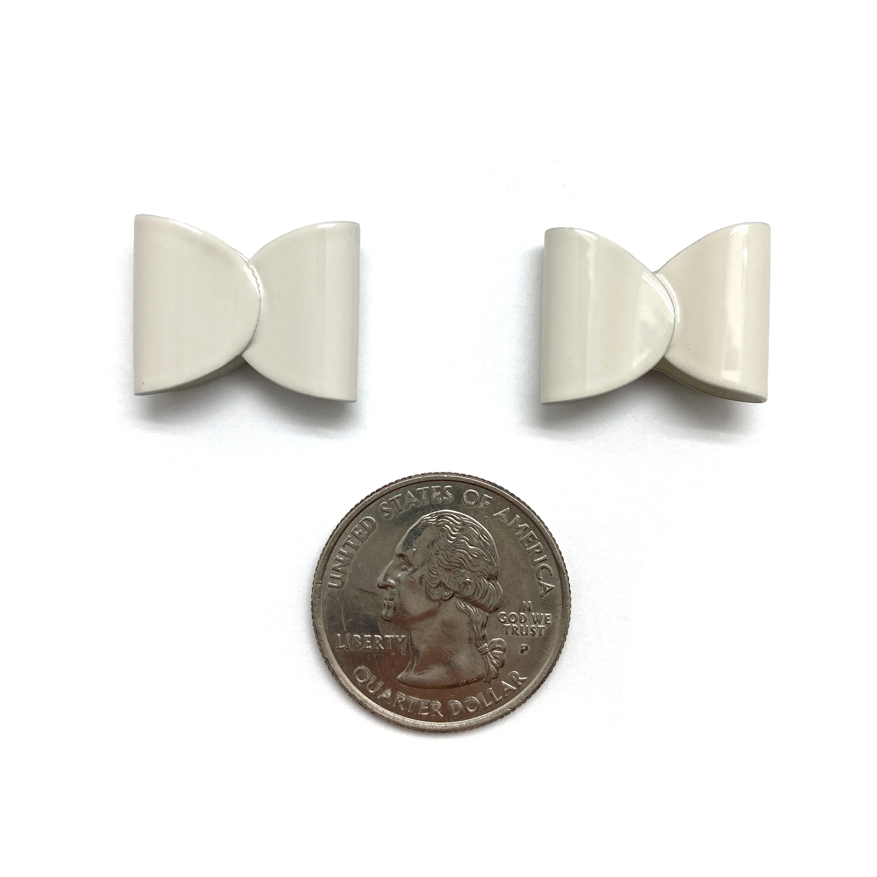 White Folded Ribbon Studs - Image 5